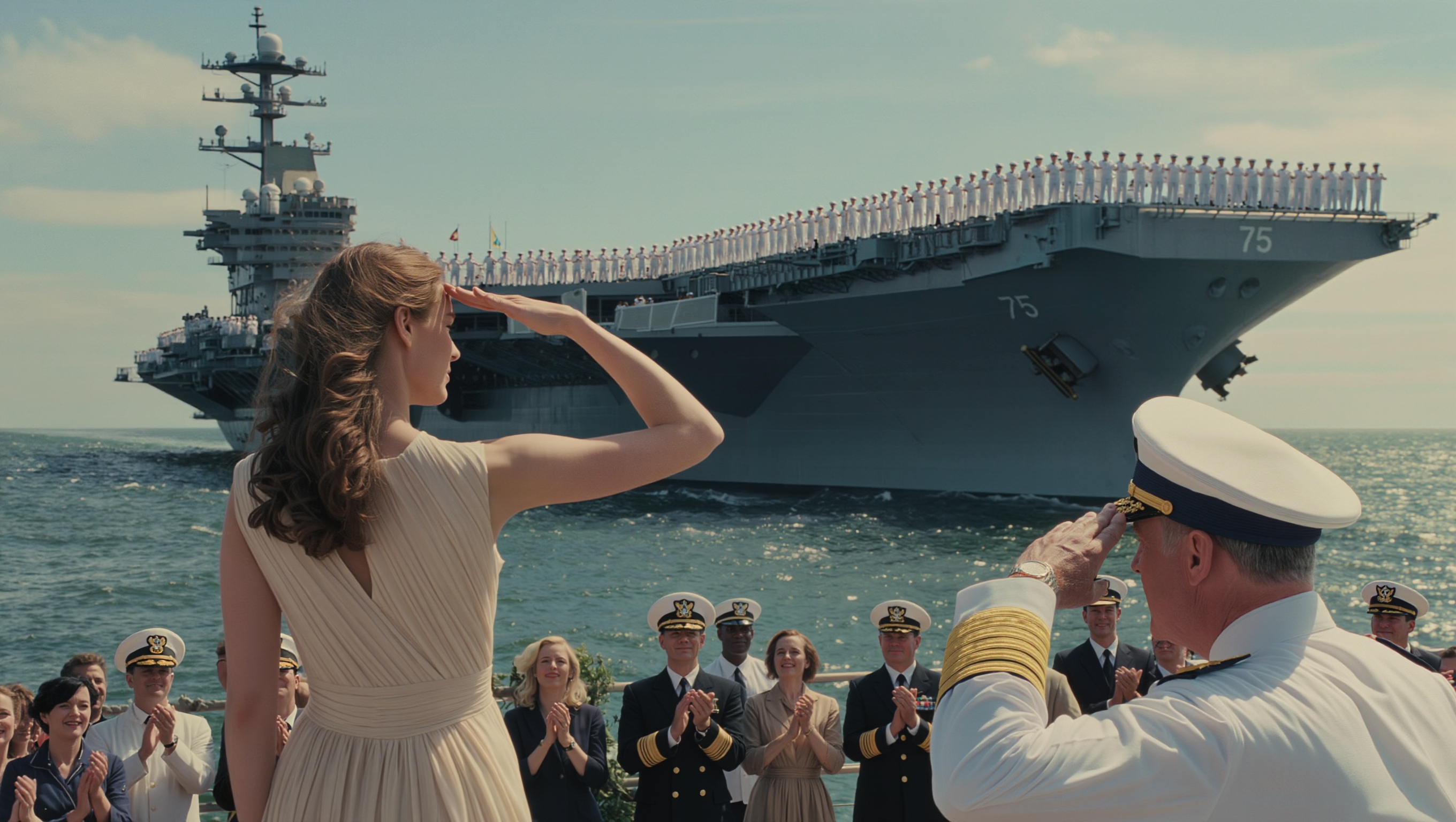 People Mocked the Woman on the Luxury Yacht – Then They All Froze When a Navy Destroyer Saluted Her