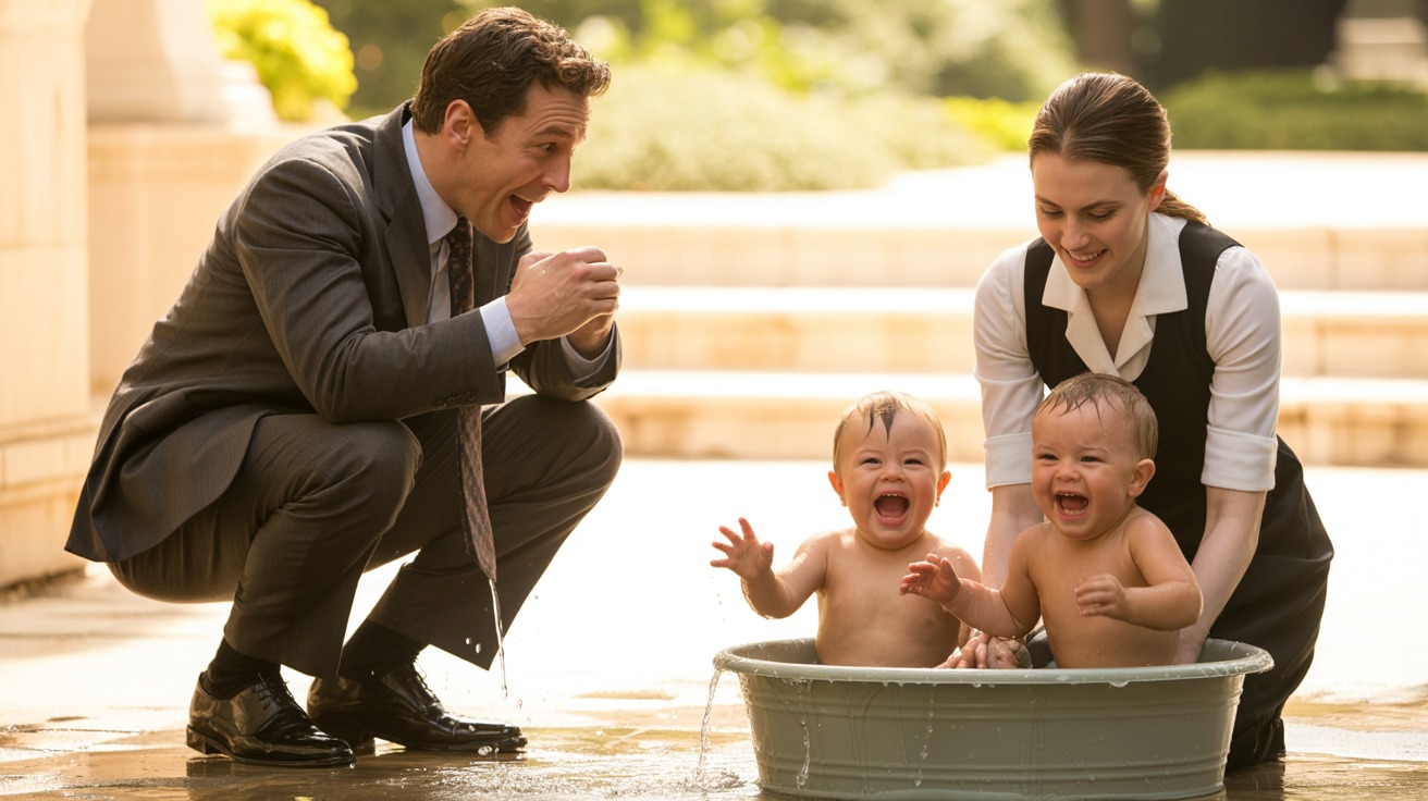 A Billionaire Never Thought His Twin Girls Could Smile Again… Until He Saw His Maid Doing This!