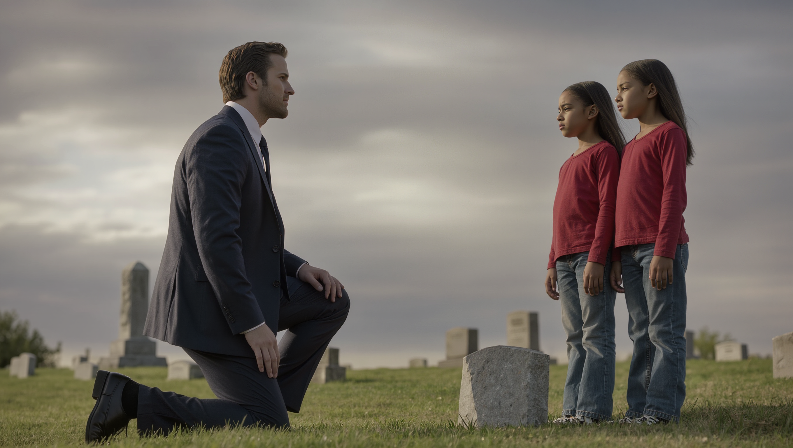 A Billionaire Saw Two Black Girls Crying at His Ex-Wife’s Grave – Who They Were Left Him Frozen