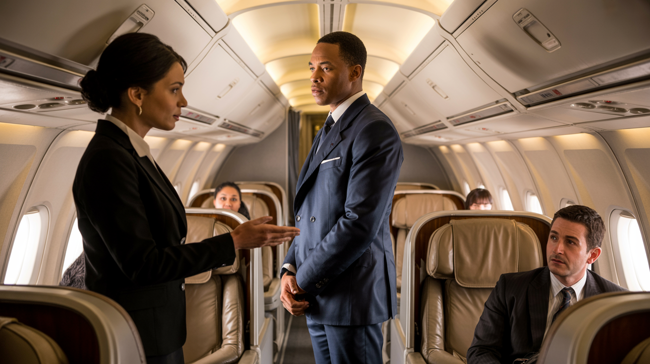 Black CEO Kicked Out of VIP Seat for White Passenger —Froze When He Fired Them All Instantly