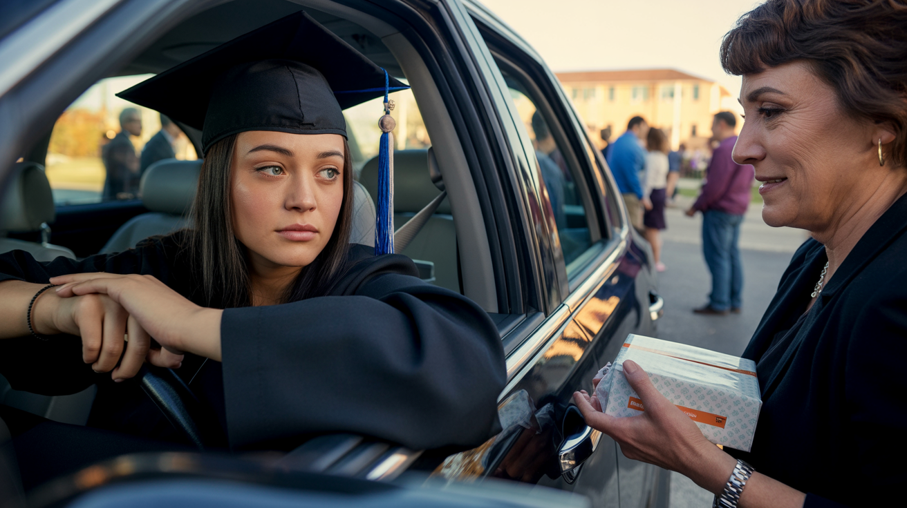 I Ate Alone in My Car After Graduation—Until the Principal Knocked on My Window.