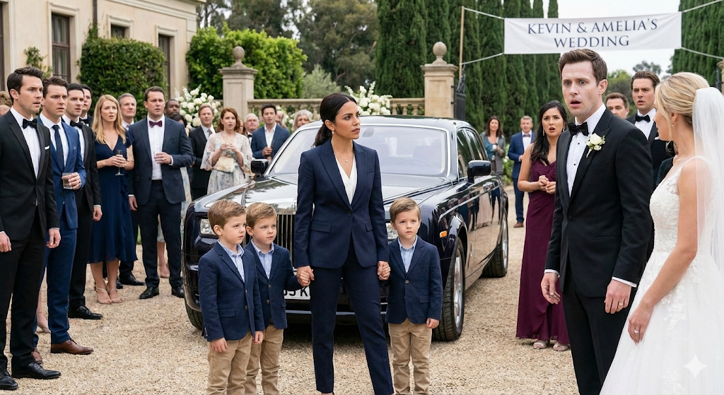 HE INVITED HIS POOR EX-WIFE TO HIS WEDDING TO DISGRACE HER—BUT SHE CAME WITH TRIPLETS IN ROLLS-ROYCE