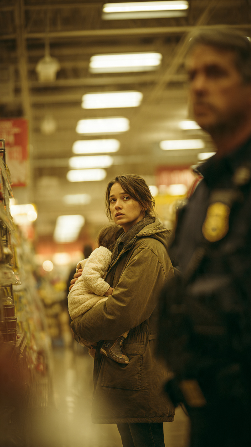 A security guard stopped me for stealing baby formula. Then he lowered his radio and changed my life forever. What he did next no one expected