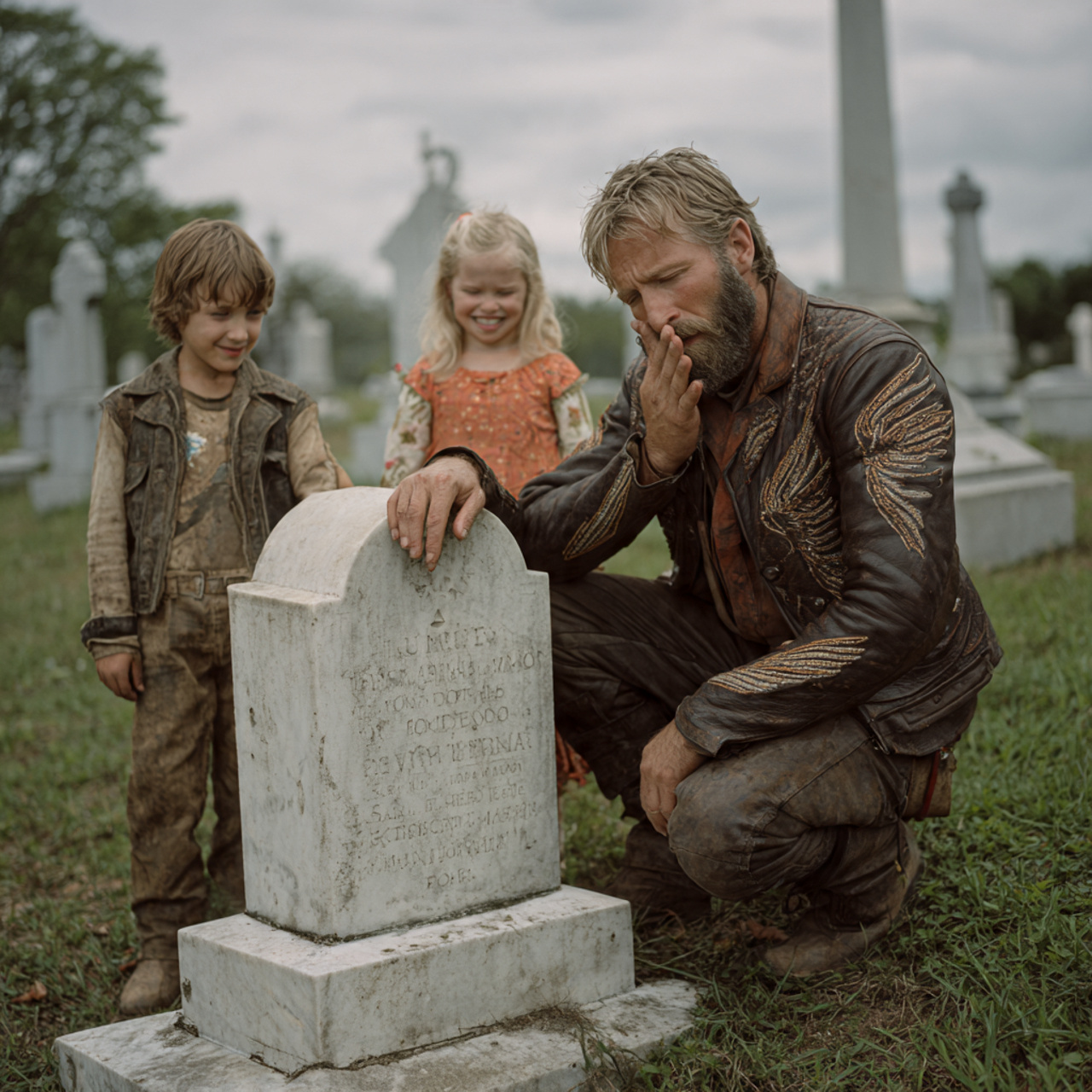 I spent three years crying over two small headstones under an oak tree, only to have a filthy, starving little boy step out of the morning mist and whisper a chilling sentence that shattered my entire reality and proved my family’s fatal accident was a complete lie.