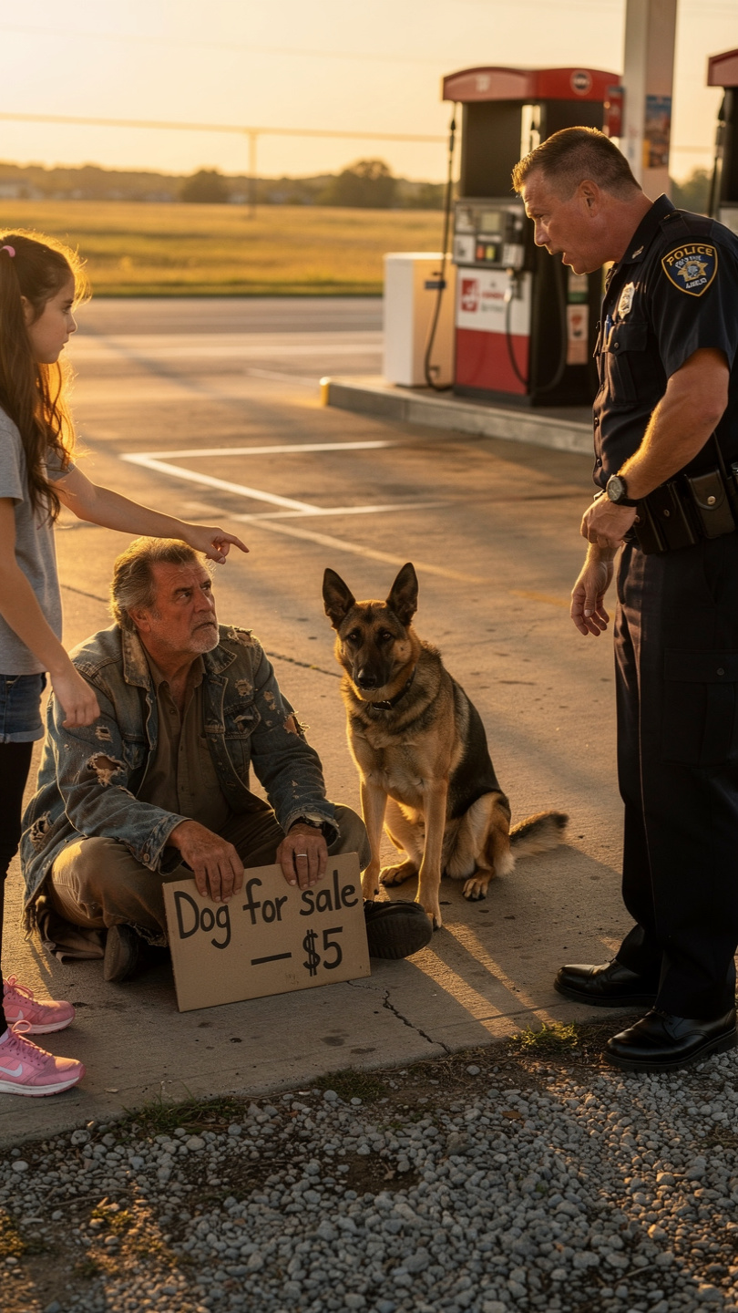“THE DOG SAT LIKE A SOLDIER. MY 7-YEAR-OLD SAID ‘HE’S A HERO’ — THEN TWO MEN STEPPED OUT OF A BLACK TRUCK”