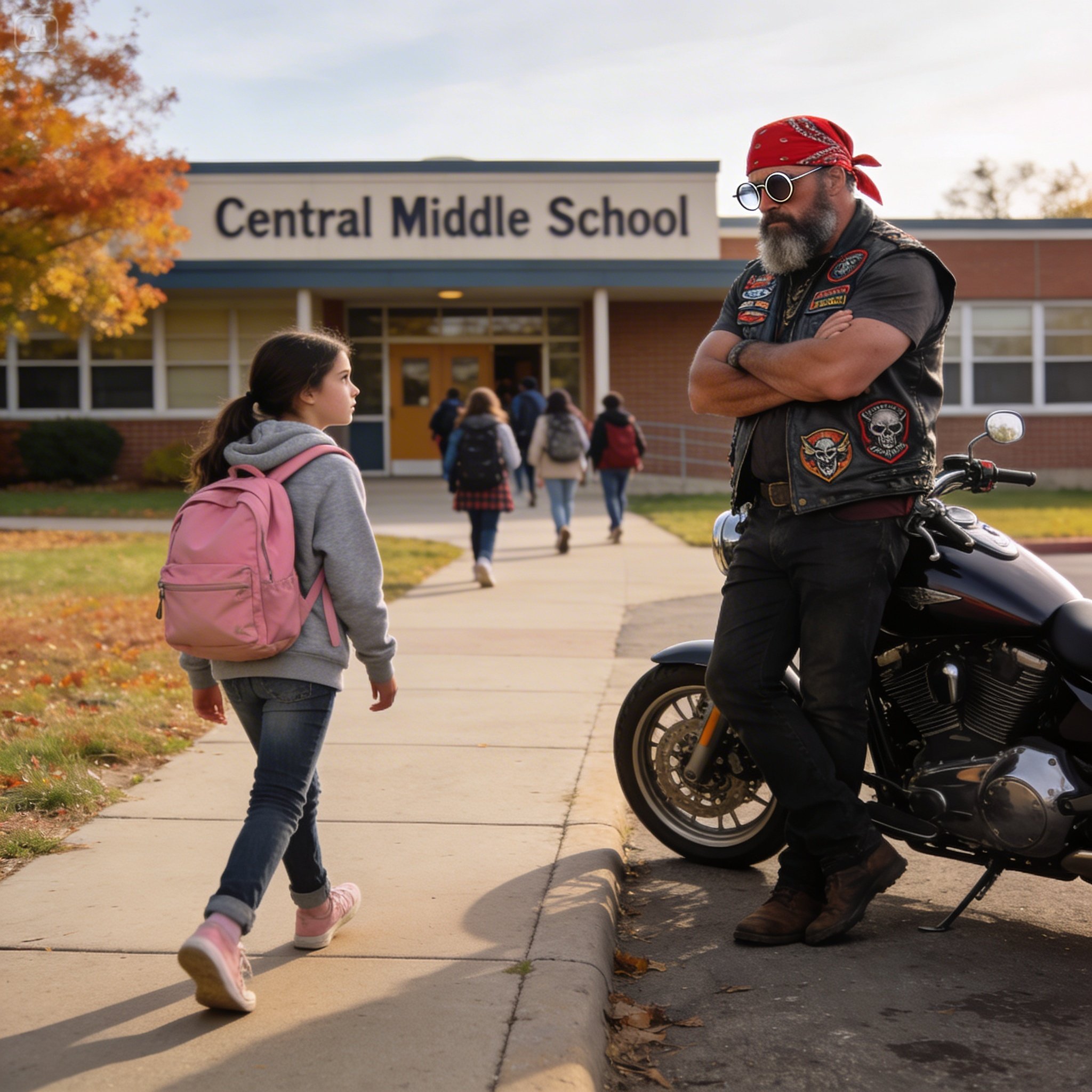 My daughter casually mentioned the mysterious man watching her school every single day, and the suffocating dread I felt warned me our safe life was about to shatter… but I never expected who he really was.