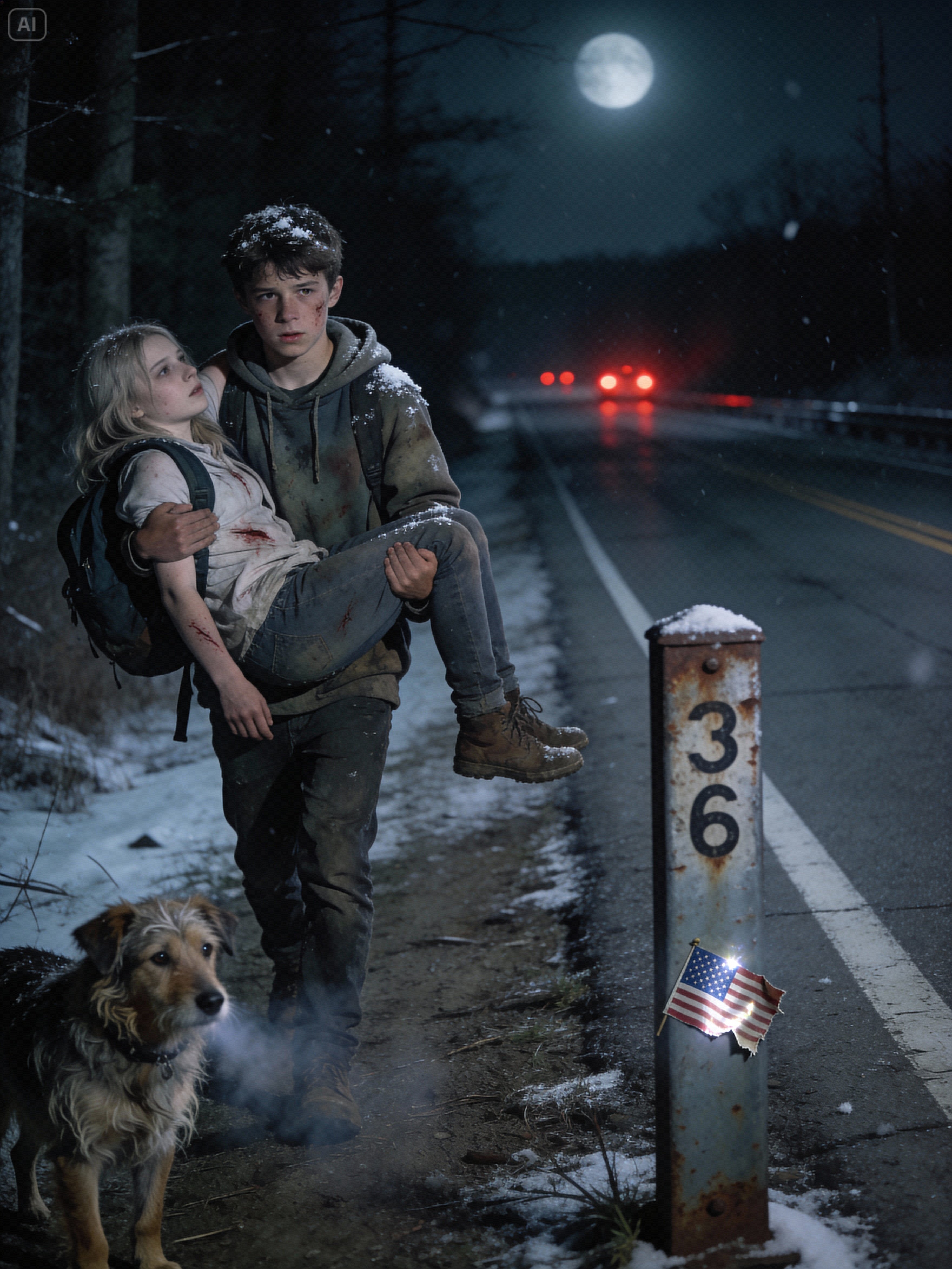 The Invisible Boy Who Carried The Biker’s Dying Daughter Through The Frozen Night