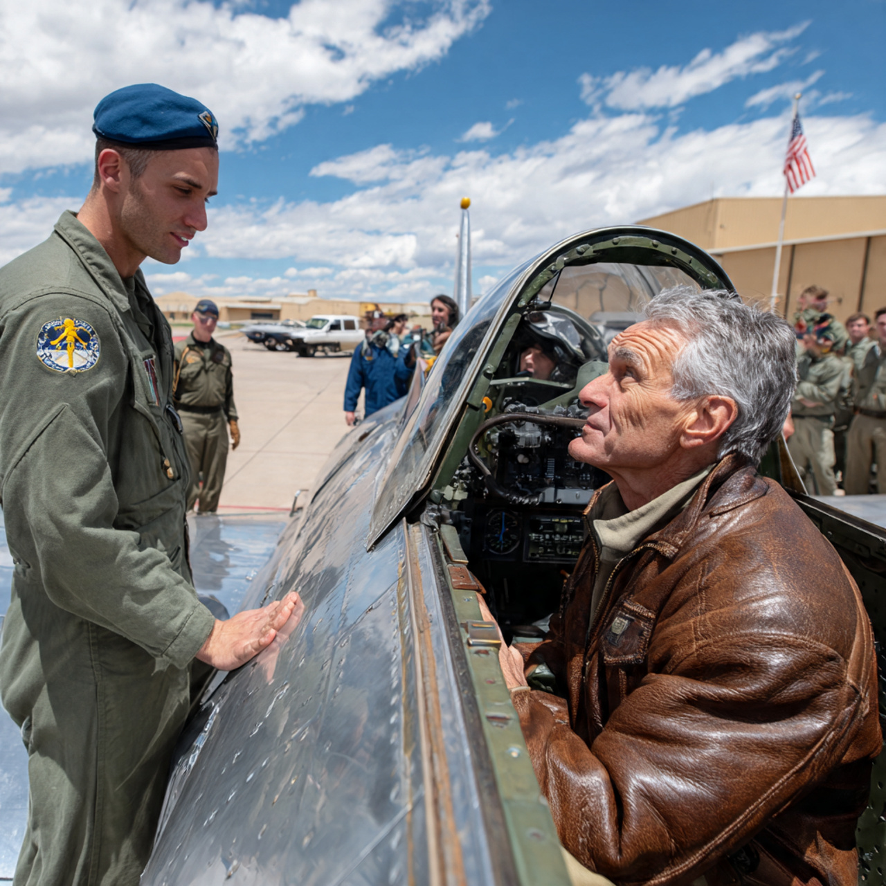 A young captain mocked my faded patch, having no idea the blood it took to earn it, but when the Wing Commander suddenly dropped a salute, the entire flight line went dead silent… what did they just realize?