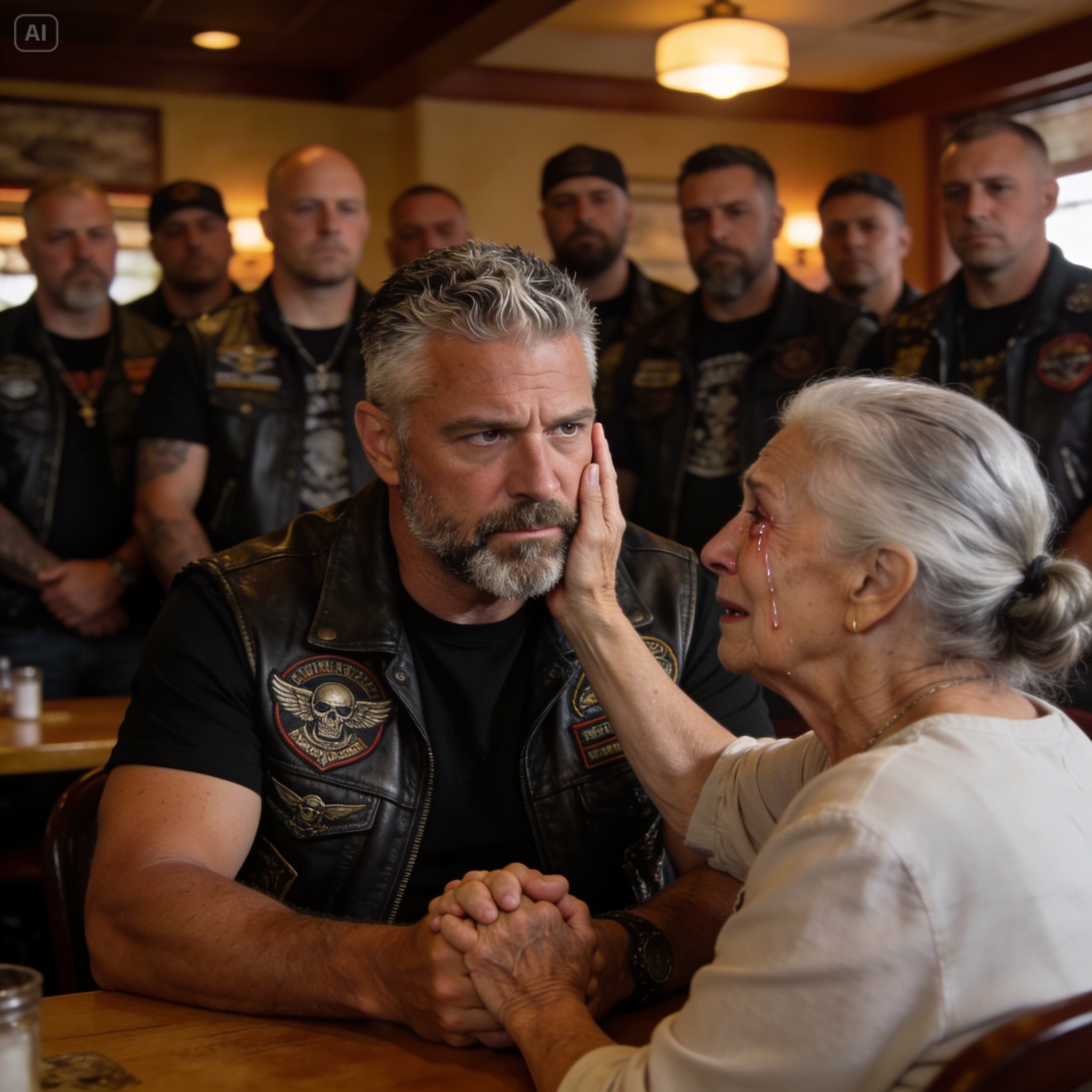 A single knock on my diner’s glass door shattered the quiet Tuesday morning, bringing me face-to-face with a terrifying ghost from my past whose leather jacket hid a secret that would either save my family’s legacy or destroy the only life I had left to live.