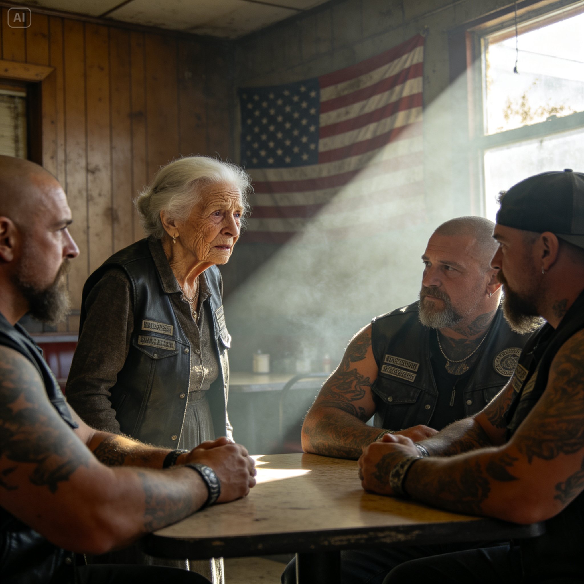 The Day the Thunder Answered My Prayer: I Was a 97-Year-Old Widow Facing My Husband’s Empty Funeral Alone, Until I Walked Into a Diner and Asked a Group of Tattooed Outlaws for One Final Act of Mercy That Changed Everything I Knew About Humanity, Proving That Sometimes, the Most Heavily Armored Hearts Are the Ones That Carry the Most Grace.