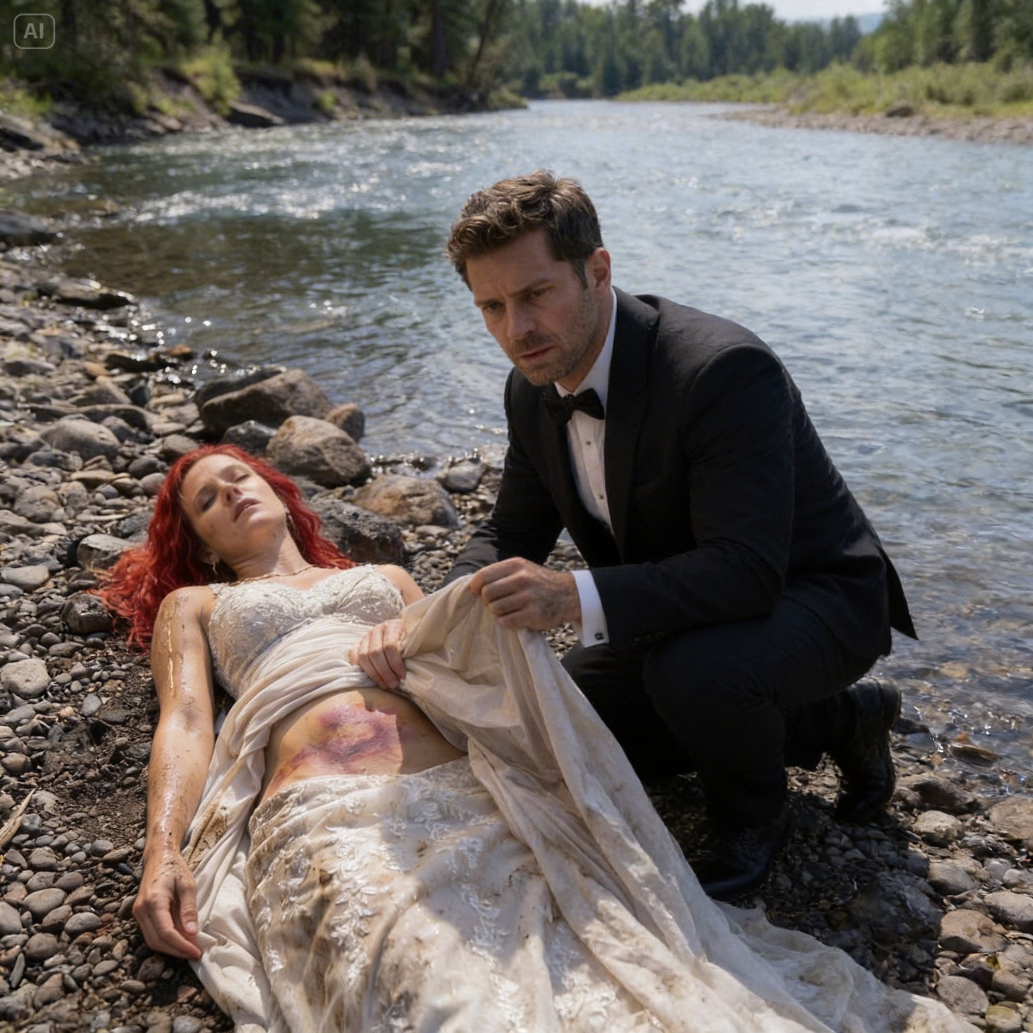 I THREW MYSELF INTO THE RIVER IN MY WEDDING DRESS TO KEEP MY FIANCÉ FROM FINDING THE MONEY STRAPPED TO MY BODY… BUT THE SURGEON WHO SAVED ME UNCOVERED A SECRET FAR DEADLIER THAN CASH…