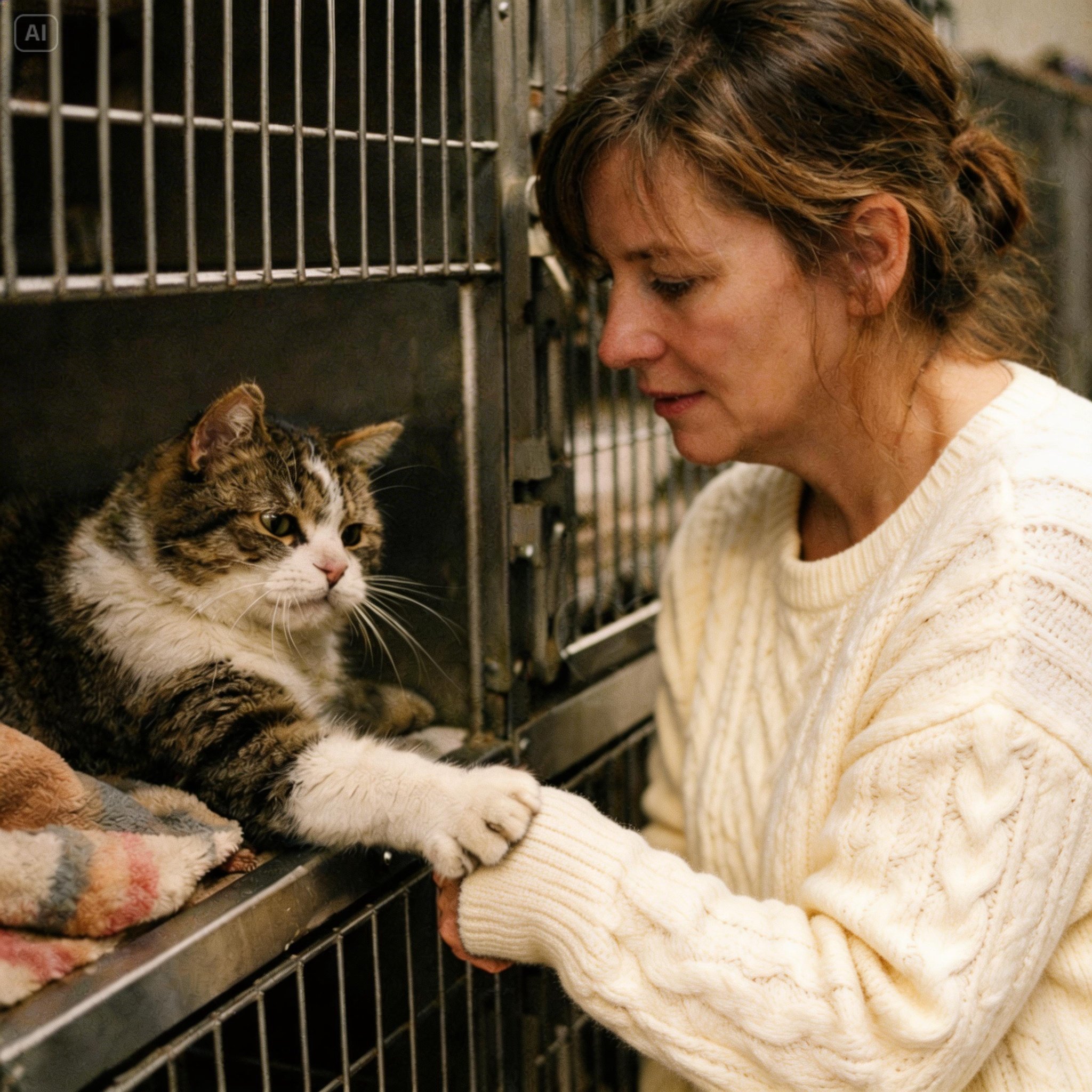 The Cat Nobody Wanted Reached for the Woman Nobody Saw Anymore!