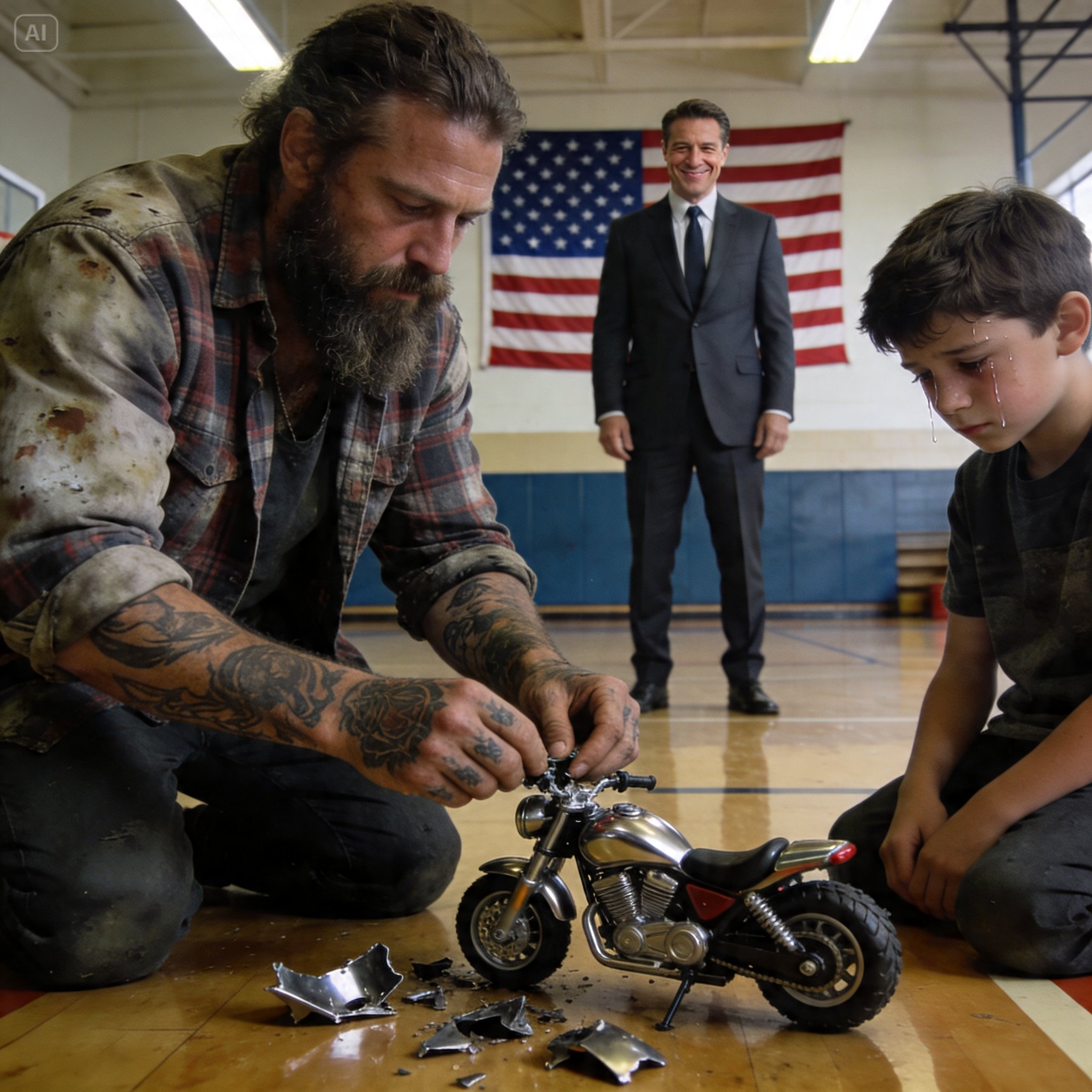 THE DAY THE SUBURBS LEARNED THAT BENEATH MY GREASE-STAINED FLANNEL AND QUIET HUMILITY LURKED A THUNDER THEY WEREN’T PREPARED TO FACE: A FATHER’S RAW TALE OF PROTECTING HIS SON FROM THE ELITE CRUELTY OF WESTBRIDGE MIDDLE SCHOOL, WHERE WEALTH IS A WEAPON, BUT BROTHERHOOD IS AN UNBREAKABLE VOW THAT NO AMOUNT OF MONEY OR INFLUENCE CAN EVER SHATTER OR SILENCE WHEN THE BLOOD OF FAMILY IS SPILLED