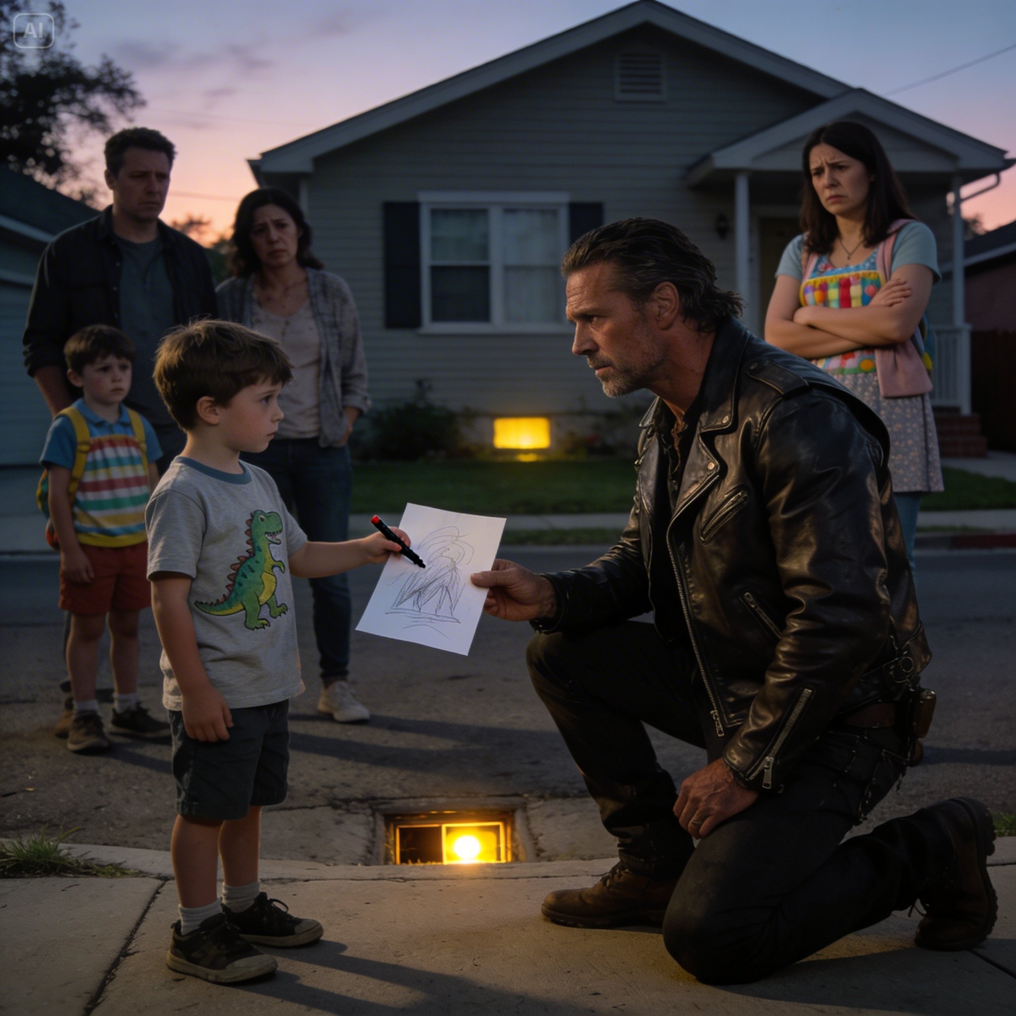 A 5-Year-Old Boy Kept Drawing The Same Black Rectangle Every Day For Three Weeks. When His Teacher Finally Showed It To A Former Detective Turned Biker, His Blood Ran Cold. What He Discovered In The Respected Neighbor’s Basement Triggered A Massive FBI Raid And Saved Six Innocent Lives.