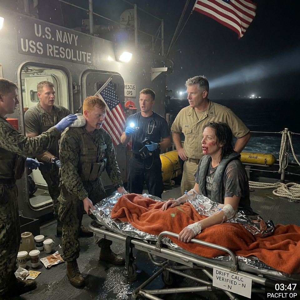 “Lost At Sea For 3 Days But Lived—Until SEAL Medics Found Her and Discovered A Shocking Secret. RESCUED FROM THE PACIFIC AFTER 72 HOURS—BUT THE FIRST THING SHE ASKED THE SEALS WASN’T “”HELP.”” IT WAS “”WHICH WAY IS NORTH?””   AND THE TRUTH IS BURIED DEEPER THAN THE WRECKAGE SHE WAS CLINGING TO… “
