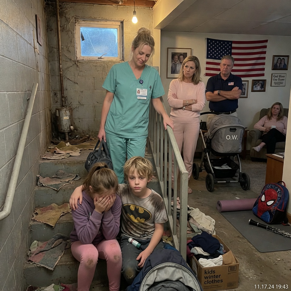 What a CRUEL thing to do! – She came home from a 12-hour shift to find her children crying and their belongings dumped in a moldy basement… all because her parents said the “other grandson” DESERVED better. She didn’t scream, she didn’t beg. She just smiled and said three little words. CAN YOU GUESS WHAT HAPPENED NEXT?