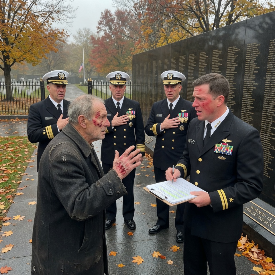Young Commander Accuses Grieving Old Veteran of Faking It at Arlington Memorial—Until He Whispers One Classified Word That Makes Three Elite Navy Admirals Drop Everything and Salute in Tears.