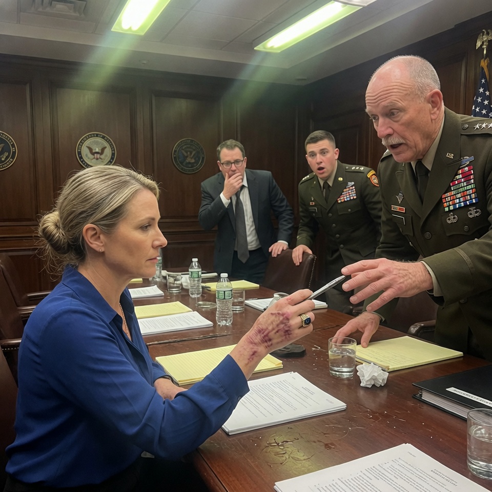 She Was Treated Like the Coffee Girl in a Pentagon Boardroom. But When She Handed the Four-Star General a Pen, He Saw the Burned Ring on Her Finger and the Entire Room Froze.