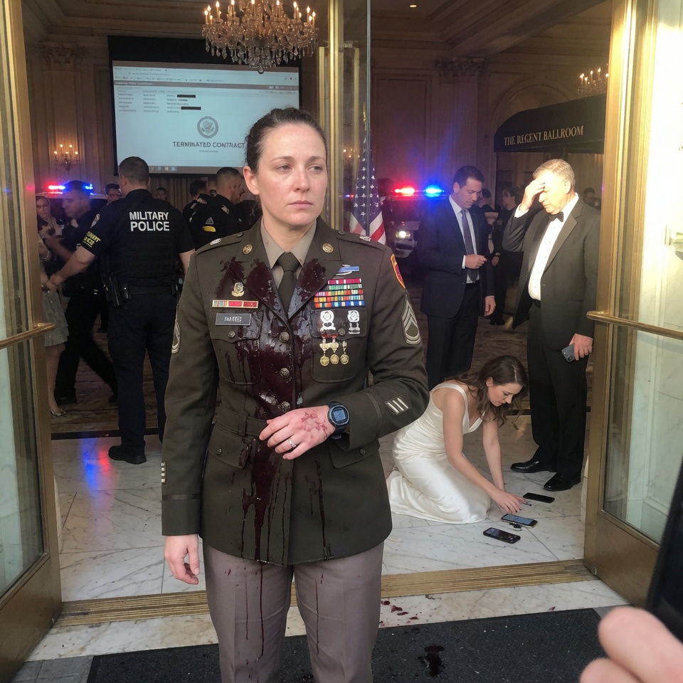 My sister threw red wine across my dress uniform and told me I didn’t belong in that ballroom, my father told security to take me out before I embarrassed his future son-in-law, and I looked at the stain running over my ribbons, checked the countdown on my watch, and said, “You’re right. I don’t,” because in sixty seconds the room was about to learn why I had really come. WILL YOU STAY UNTIL THE COUNTDOWN HITS ZERO?