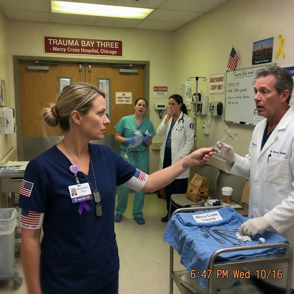 “SHE CAUGHT THE FALLEN CLAMP WITHOUT LOOKING—AND THE ENTIRE CHICAGO ER FROZE. EVERYONE CALLED HER ‘THE MOUSE’ UNTIL THAT SURGICAL STEEL TOUCHED HER FINGERS. WHAT HAPPENED NEXT MADE DR. HOLDEN REALIZE HE WASN’T IN A ROOM WITH A NURSE; HE WAS IN A ROOM WITH A GHOST HE SHOULD’VE LET SLEEP. WHO IS RACHEL HAYES?”