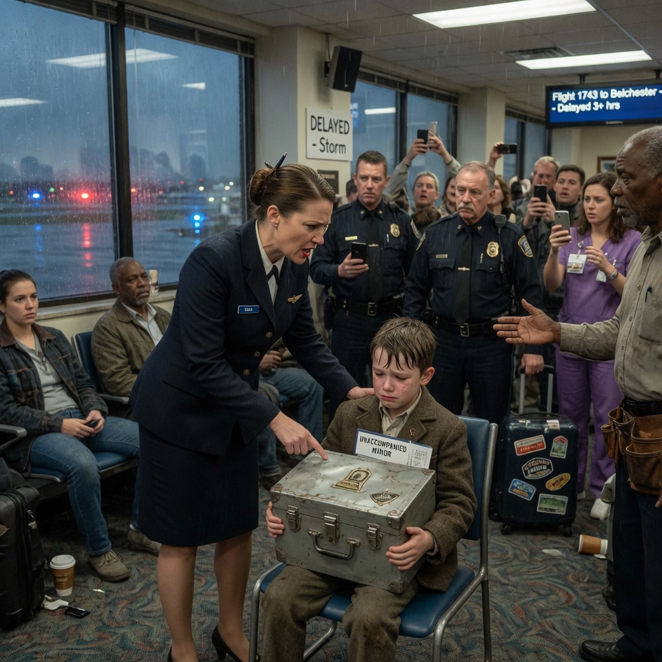 They Called Security to Drag a Grieving 12-Year-Old Boy Out of the Airport. Then They Opened His Lockbox and Realized They Had Just Made the Biggest Mistake of Their Lives.