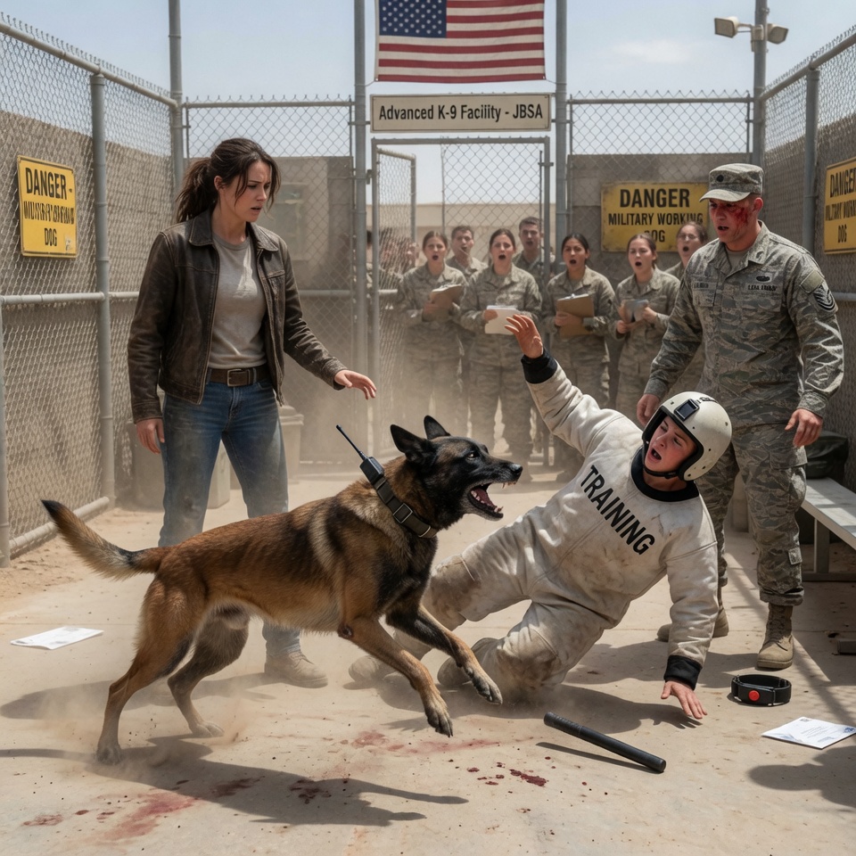 The Arrogant Military Sergeant Laughed When the Grieving, Unassuming Woman in Blue Jeans Stepped Up to the Most Dangerous, Uncontrollable Military Dog in America. But When She Stared the Beast Down and Uttered One Simple, Impossible Command, the Entire Base Froze in Absolute Disbelief and Unimaginable Awe.