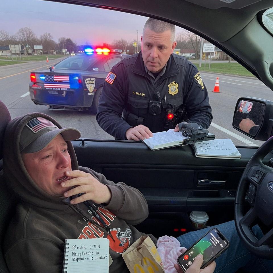 I Pulled Over a Man for Speeding at Nearly 90 MPH on What I Thought Would Be Just Another Ordinary Shift, Ready to Write a Ticket and Move On — Until He Gripped the Steering Wheel, Whispered About a Hospital Call, and Forced Me to Make a Decision No Officer Is Ever Truly Prepared For