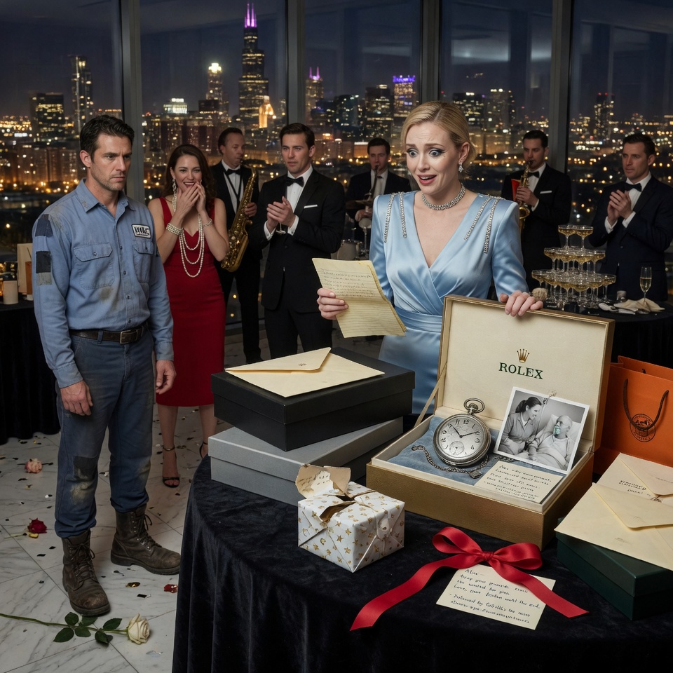 The Billionaire CEO Publicly Humiliated A Poor Mechanic For His Dollar-Store Gift—Until She Looked Inside And Instantly Dropped To Her Knees In Tears. The Shocking Truth Behind The Box Will Change How You View Money Forever.