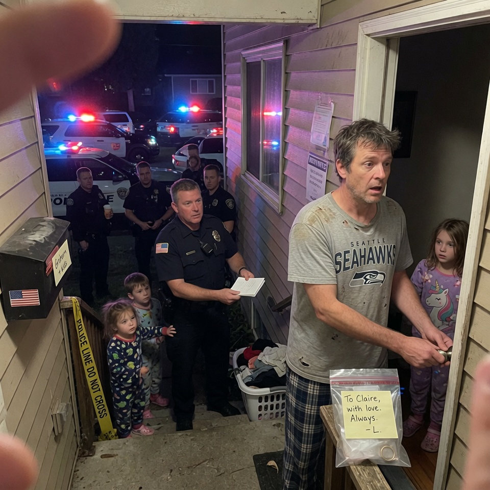 HE FOUND A DIAMOND RING IN A $60 THRIFT STORE WASHING MACHINE—AND WHEN HE TRIED TO RETURN IT, TEN SQUAD CARS SURROUNDED HIS APARTMENT AT DAWN. WHAT DID HIS LITTLE GIRL SAY THAT CHANGED EVERYTHING? YOU WON’T BELIEVE WHO WAS AT THE DOOR!