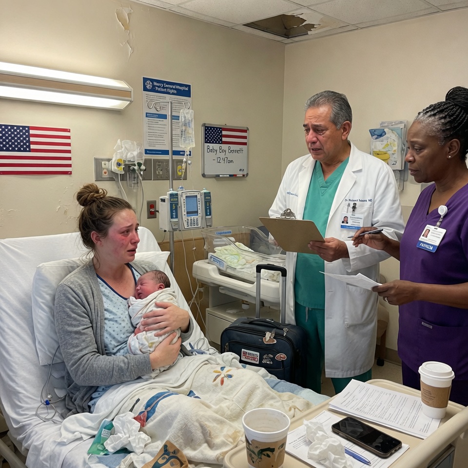 She walked into the hospital alone to give birth… A NURSE ASKED WHERE HER HUSBAND WAS. SHE SMILED AND LIED. THEN THE DOCTOR WALKED IN, SAW THE BABY, AND HIS HANDS BEGAN TO SHAKE. WHAT HE SAID NEXT CHANGED EVERYTHING—AND NO ONE SAW IT COMING. WAS THIS FATE OR JUST A SMALL TOWN WITH A LONG MEMORY?