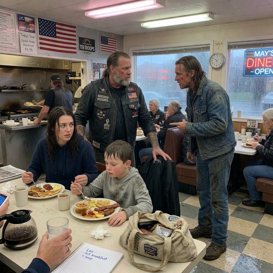 THE BOY DREW MOTORCYCLES ON HIS PLACEMAT WHILE HIS STOMACH SCREAMED LOUDER THAN THE THUNDER OUTSIDE. HE SAID HE WAS “FINE” BUT HIS LIPS WERE CRACKED. THEN THE MAN THEY CALLED “BEAR” SLID A STACK OF BILLS ACROSS THE TABLE WITHOUT COUNTING IT. WHY DID HE ASK ABOUT A SISTER IN PHOENIX?