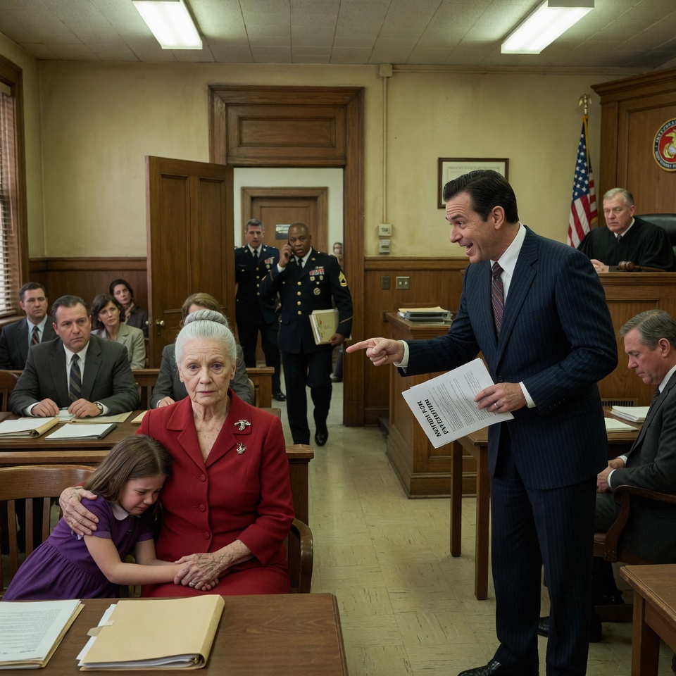 They Mocked the Little Girl for Claiming Her Grandma Was a Marine War Hero—Until the Base Commander Stormed the Courtroom and Silenced Everyone