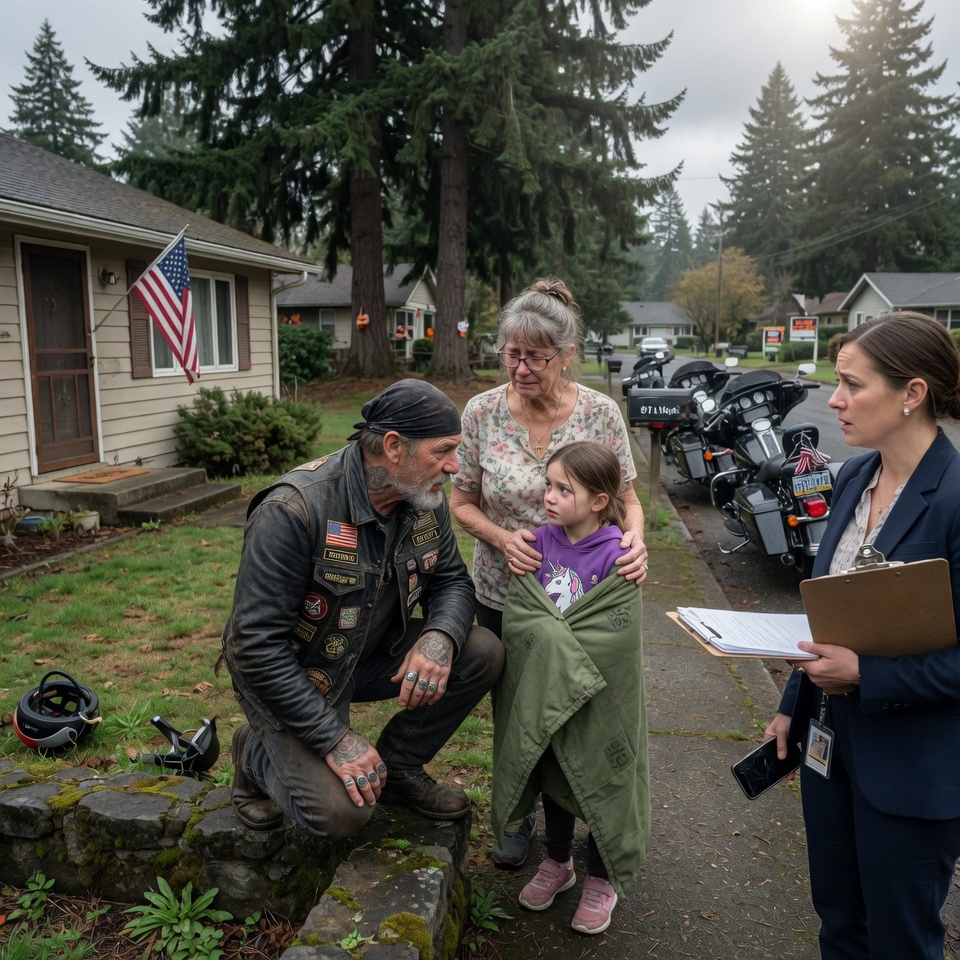 She Slept On Her Father’s Grave Every Night at 2 AM. When Child Services Tried To Take Her Away, 1,200 Bikers Arrived And Shook The Town