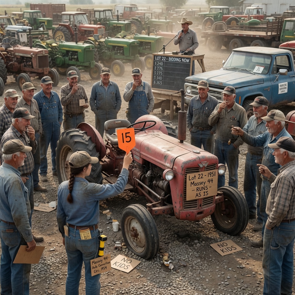 They Laughed When a 15-Year-Old Orphan Walked Into the Tractor Auction With Only a Rusted Tobacco Tin. But When She Approached the Most “Worthless” Machine on the Lot, She Exposed a 30-Year-Old Secret That Paralyzed All 71 Veteran Farmers.