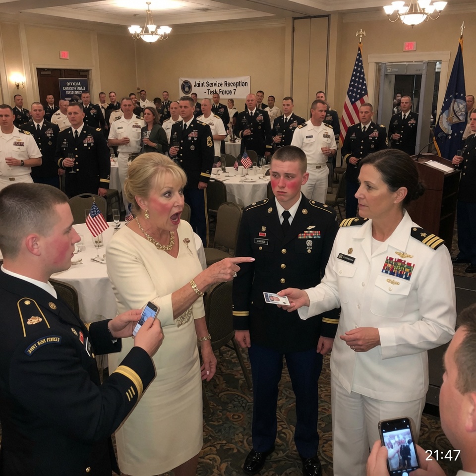 “ARREST HER!” MY MOTHER-IN-LAW SHRIEKED AT A MILITARY BALL, POINTING AT ME IN MY DRESS WHITES—UNTIL THE MP SCANNED MY ID AND THE ENTIRE BALLROOM ROSE TO THEIR FEET IN DEAD SILENCE. WHAT HAPPENED NEXT DESTROYED HER.