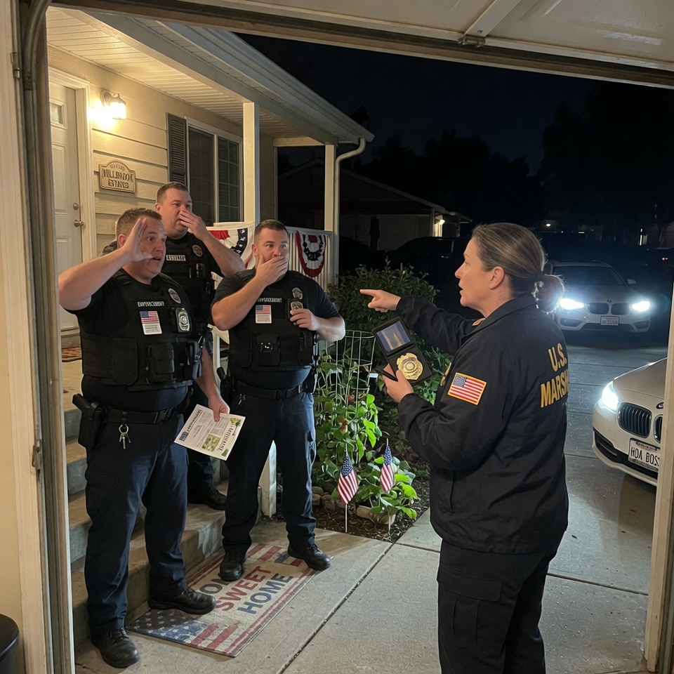 “THEY WEREN’T REAL COPS” — MY WIFE CAME HOME AND SAW THREE ARMED MEN IN TACTICAL GEAR TRYING TO KICK DOWN OUR DOOR OVER A VEGETABLE GARDEN. WHAT HER FEDERAL BADGE REVEALED NEXT BROUGHT THE ENTIRE NEIGHBORHOOD TO A SCREAMING HALT! CAN A SINGLE BADGE REALLY BREAK A CORRUPT EMPIRE?