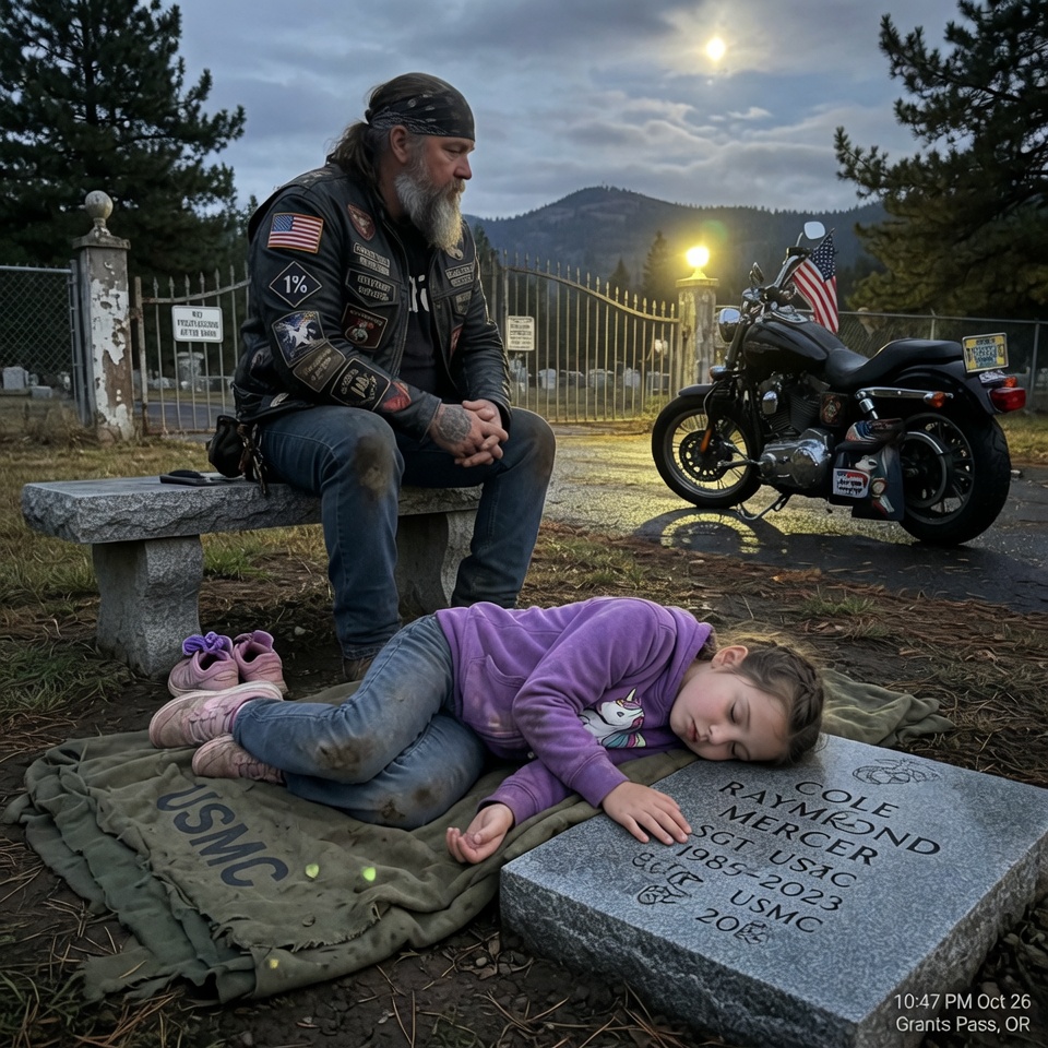 A 7-YEAR-OLD GIRL SLEPT ON A BIKER’S GRAVE EVERY NIGHT. WHEN 1,200 HELLS ANGELS FOUND OUT WHY, THE SHERIFF COULDN’T BELIEVE HIS EYES. WOULD YOU HAVE STOPPED TO ASK WHY?