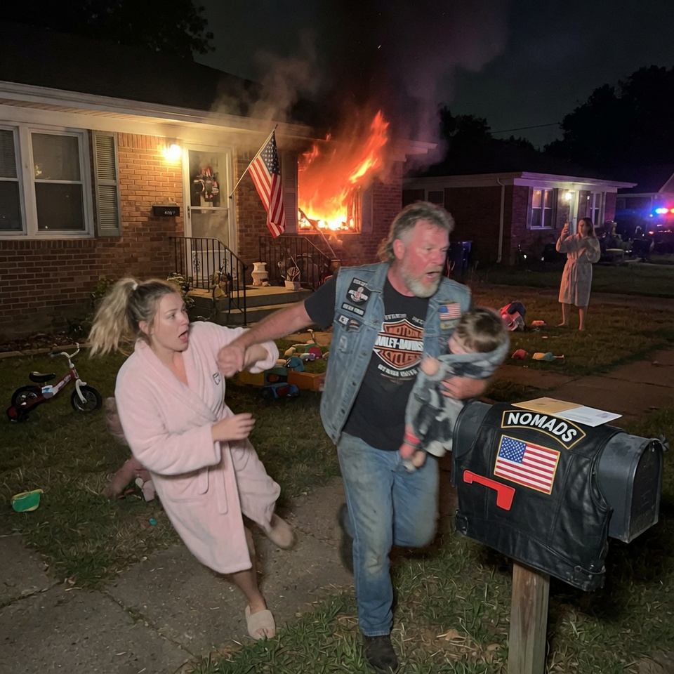 The man who kicked our front door off its hinges at 2:14 a.m. was wearing a leather vest with a skull on the back and boots that left blood on the linoleum — and when my grandmother asked him his name, he looked her in the eye and said: “Doesn’t matter. Get out.”