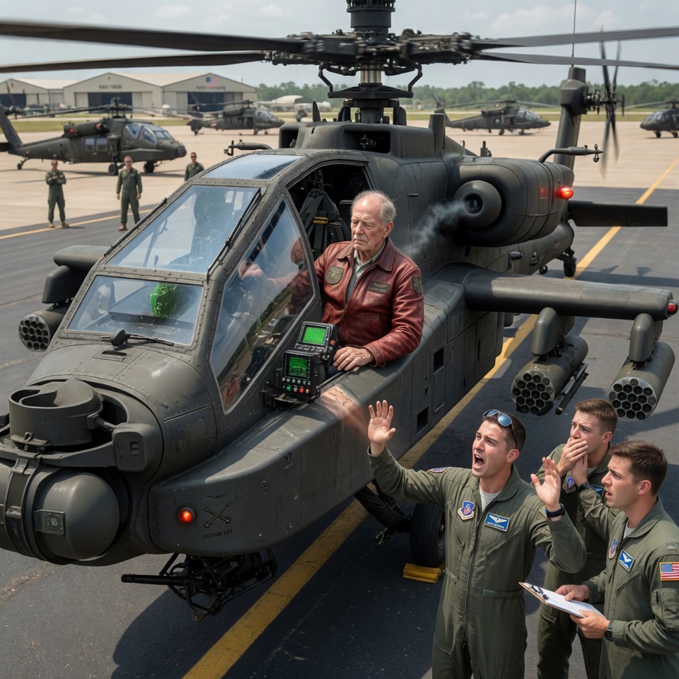 They Thought He Was Just A Confused Old Man Looking For A Nostalgia Trip. When An Arrogant Captain Dared This 72-Year-Old Veteran To Start A $30 Million Apache Helicopter As A Cruel Joke, He Unleashed A Secret Past That Left The Entire Military Base Completely Speechless And Shaking In Terror.