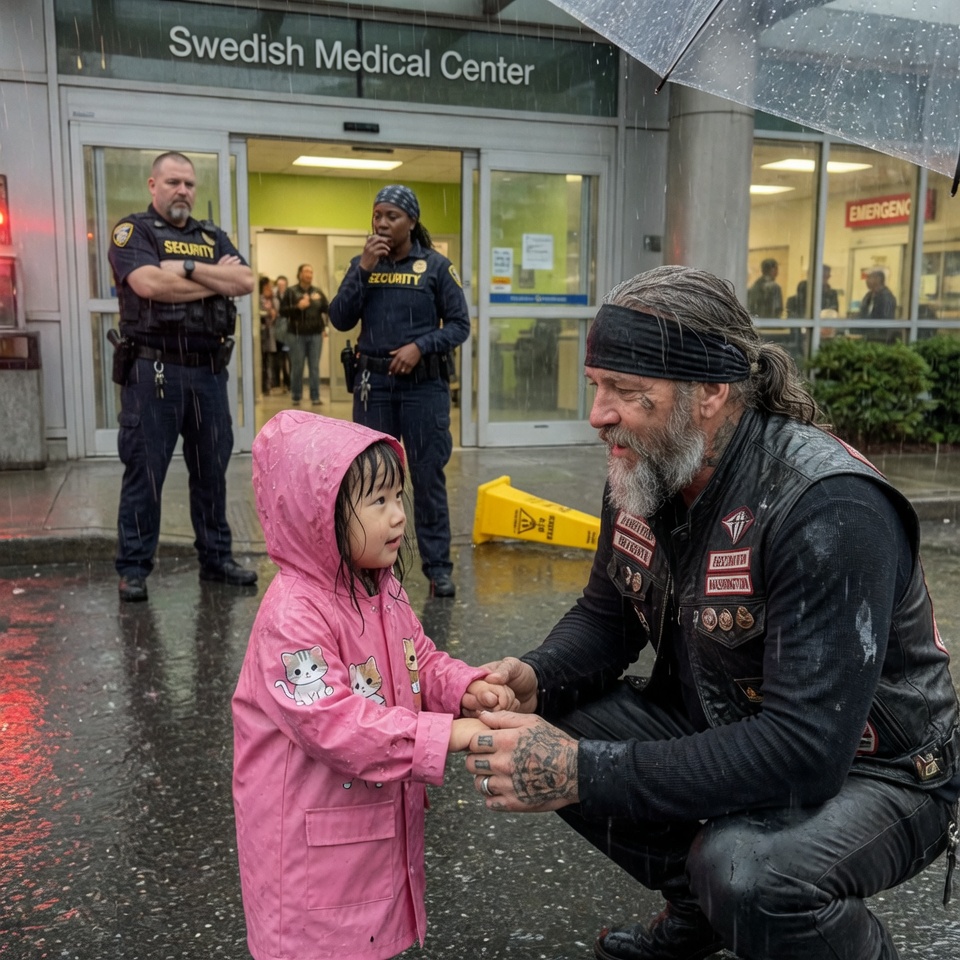A Desperate 4-Year-Old Begged for Help as Her Mother Collapsed Outside a Seattle Hospital. When Heartless Security Guards Refused Them Entry Over an Unpaid Medical Bill, All Hope Seemed Lost—Until the Deafening Roar of 200 Hells Angels Rattled the Pavement and Changed Everything. What Happened Next Left the Entire City Speechless.