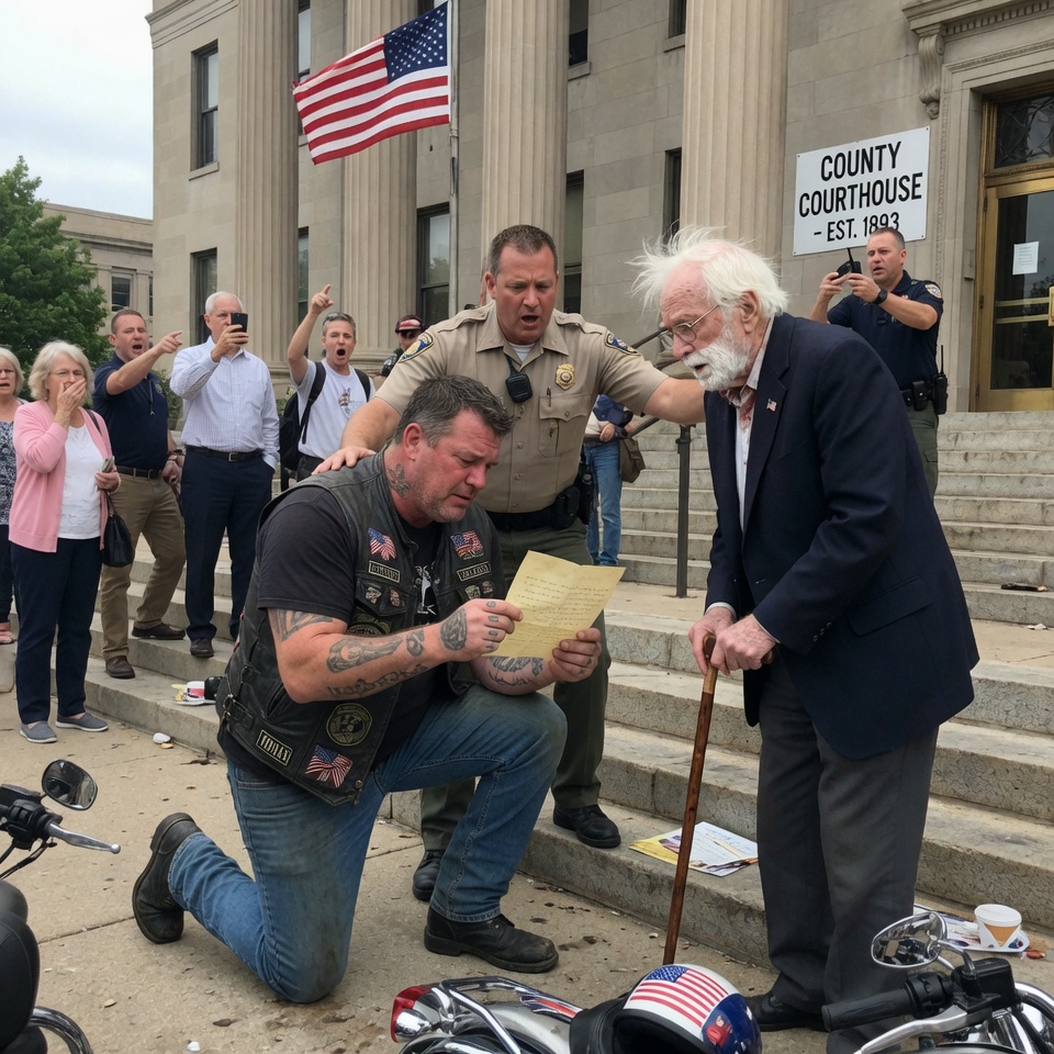 A Judge Who Sentenced Him To 20 Years, But The Biker KNELT Before Him In Front Of A SHOCKED Crowd… WHAT HAPPENED NEXT LEFT EVERYONE IN TEARS!