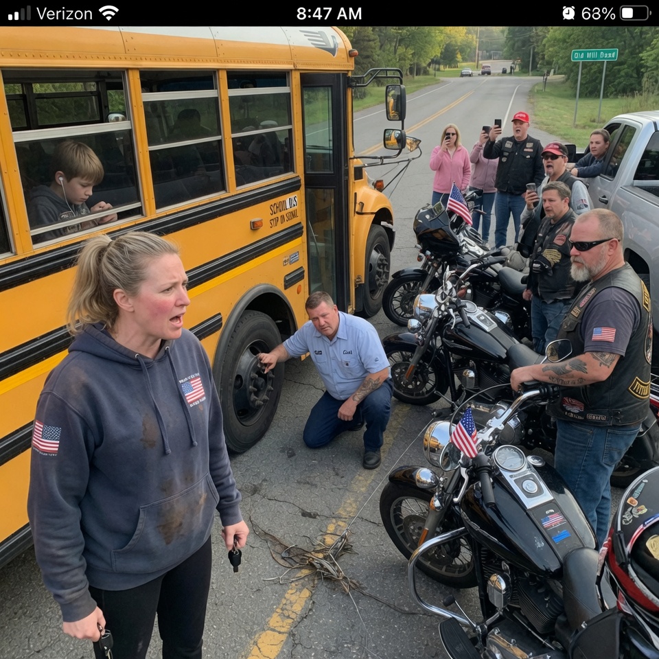 A thin, nearly invisible steel cable was wrapped around the front axle, just waiting to snap at speed. The driver never felt a thing. But a stranger on a motorcycle heard something wrong and followed the bus for MILES. Who could do such a TERRIBLE thing to a bus full of children, and why did no one else notice? WHAT OTHER DANGERS ARE HIDING IN PLAIN SIGHT?
