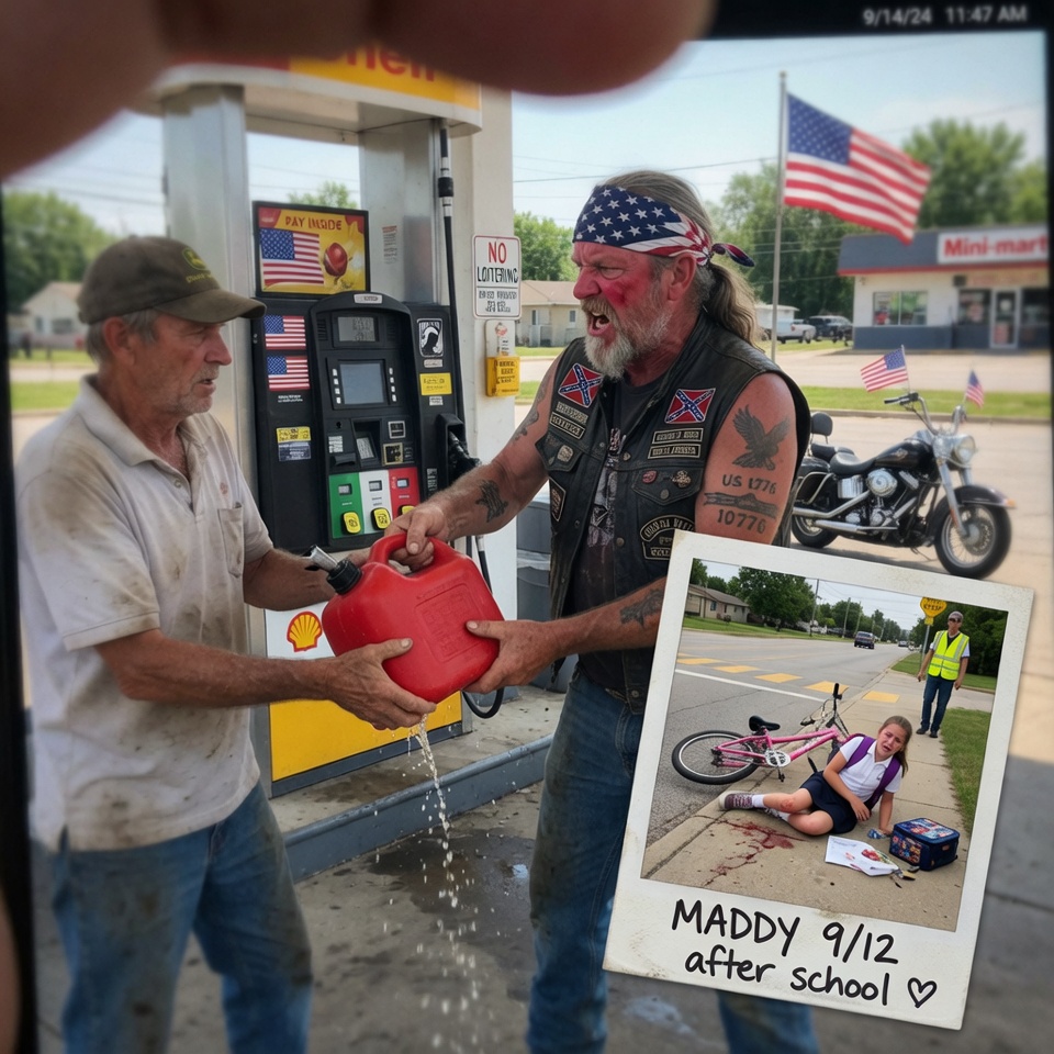 He snatched my gas can in broad daylight and vanished… but hours later, a hospital call about my daughter mentioned a MOTORCYCLE. My blood ran COLD. What kind of CRUEL coincidence was this? WAS THE MAN WHO TOOK FROM ME THE SAME ONE WHO SAVED HER LIFE?