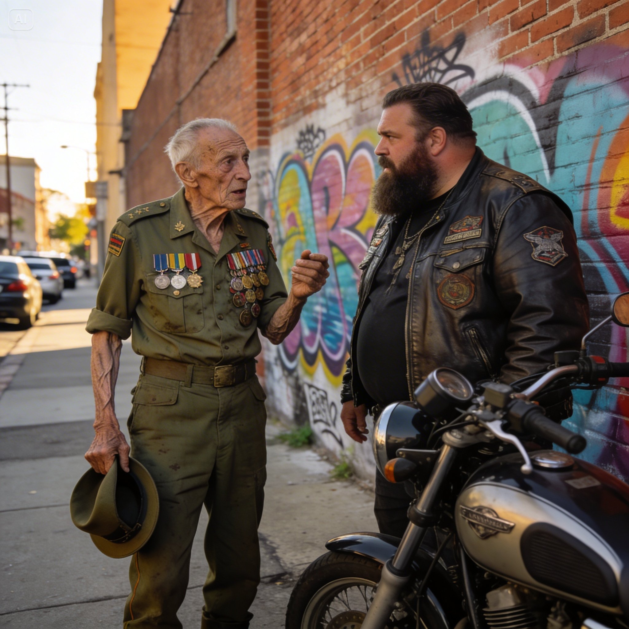 I have worked in this small Ohio diner for over six years, but my heart completely stopped when an eighty-five-year-old starving Marine, shaking violently from days without a single meal, slowly approached a table of massive, intimidating bikers to desperately ask for a dollar.