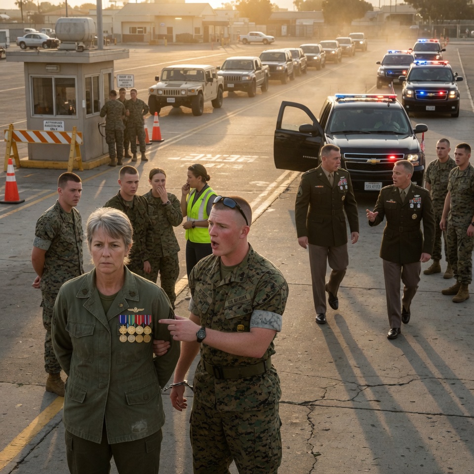 An Arrogant Military Police Officer Handcuffed A Quiet Woman For Faking Her Marine Medals In Front Of A Crowd. But When A Four-Star General Suddenly Arrived And Immediately Saluted Her, The Guard Realized He Had Made A Catastrophic, Career-Ending Mistake. Here Is The Full Unbelievable Story.