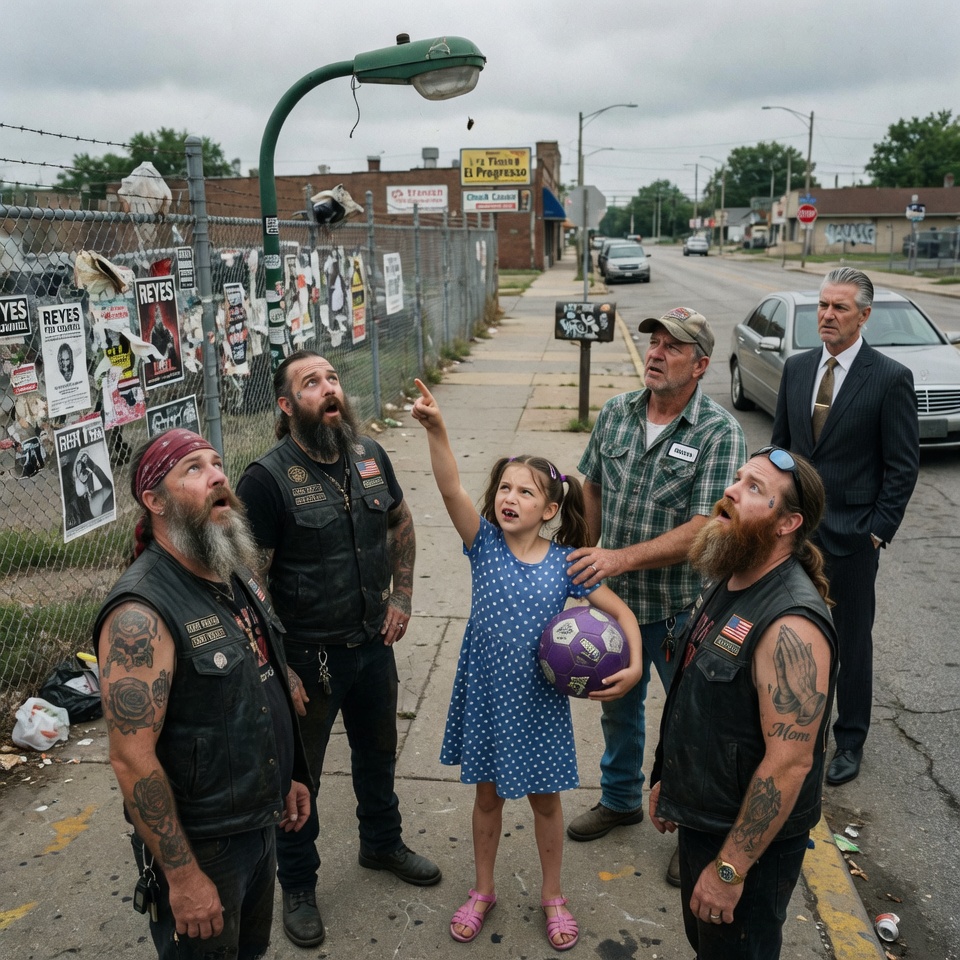 A 7-Year-Old Girl Chased Her Lost Soccer Ball Into a Notorious Hell’s Angels Clubhouse. Her Terrified Father Thought He’d Lost Her Forever—Until She Pointed to a Hidden Blinking Red Light on the Ceiling and Exposed a Massive, Million-Dollar Corporate Conspiracy That Shocked the Entire City and Brought Down a Powerful Empire.