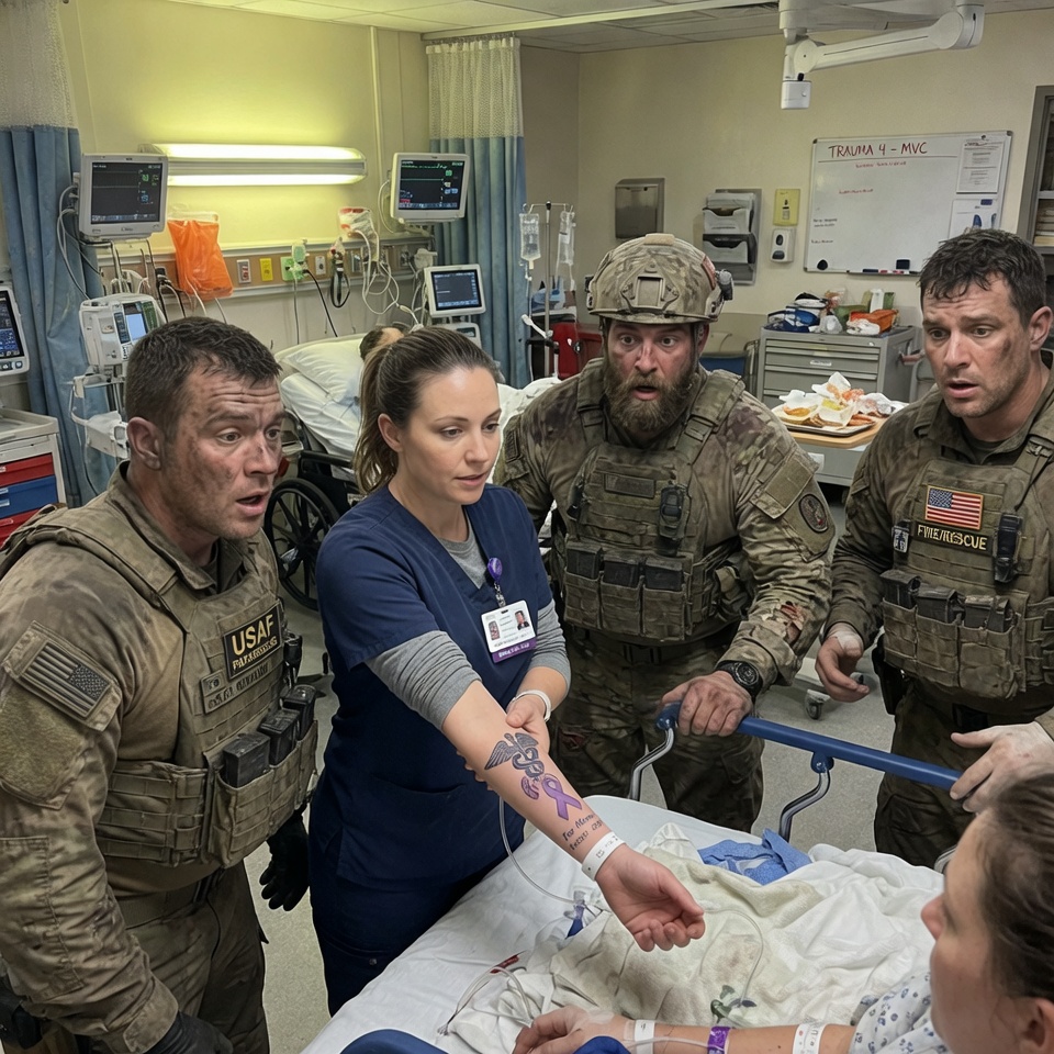 They shoved me aside in the trauma bay, screaming for a ‘real doctor’ to save their dying Navy SEAL brother. They thought I was just another tired night-shift nurse in cheap, faded scrubs who didn’t know the difference between a bullet wound and a paper cut. But when the heart monitor flatlined, the resident panicked, and my sleeve finally slipped up to reveal the ink on my forearm, the deadliest men on earth froze in absolute terror. This is the night the ghost of Metropolitan General came back from the dead.