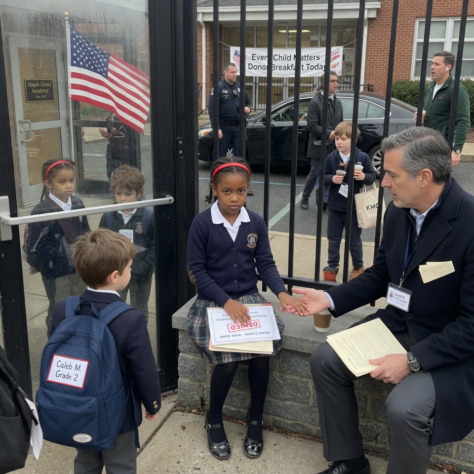 A MILLIONAIRE WAS ABOUT TO GIVE A SPEECH ON CHARITY. THEN HE SAW THE 7-YEAR-OLD GIRL EVERYONE HAD LEFT OUTSIDE THE SCHOOL GATE. WHAT HE DID NEXT SILENCED THE ENTIRE LOBBY. CAN ONE SMALL ACT OF DEFIANCE TRULY BREAK A SYSTEM BUILT ON POLITE CRUELTY?