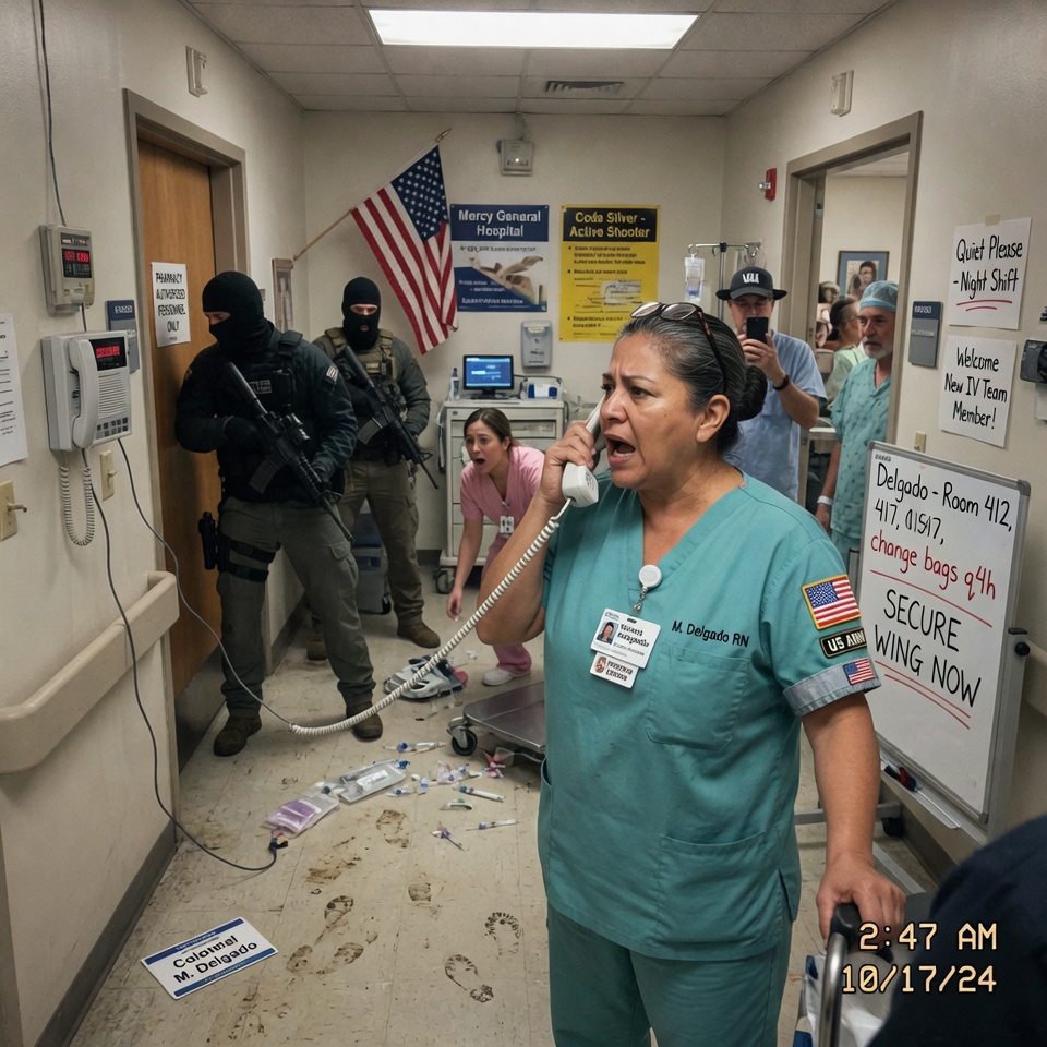 “No One Realized the New Nurse Was an Army Colonel— THEY SAID SHE WAS JUST HERE TO CHANGE IV BAGS, BUT WHEN THE HOSPITAL INTERCOM DIED AND THE SCREAMING STARTED, MARIA DELGADO SPOKE A LANGUAGE ONLY SOLDIERS UNDERSTAND. Until Armed Men Stormed the Hospital. WHAT HAPPENS WHEN A COLONEL WEARS SCRUBS INSTEAD OF COMBAT BOOTS? THIS IS THE STORY THEY TRIED TO BURY!  “