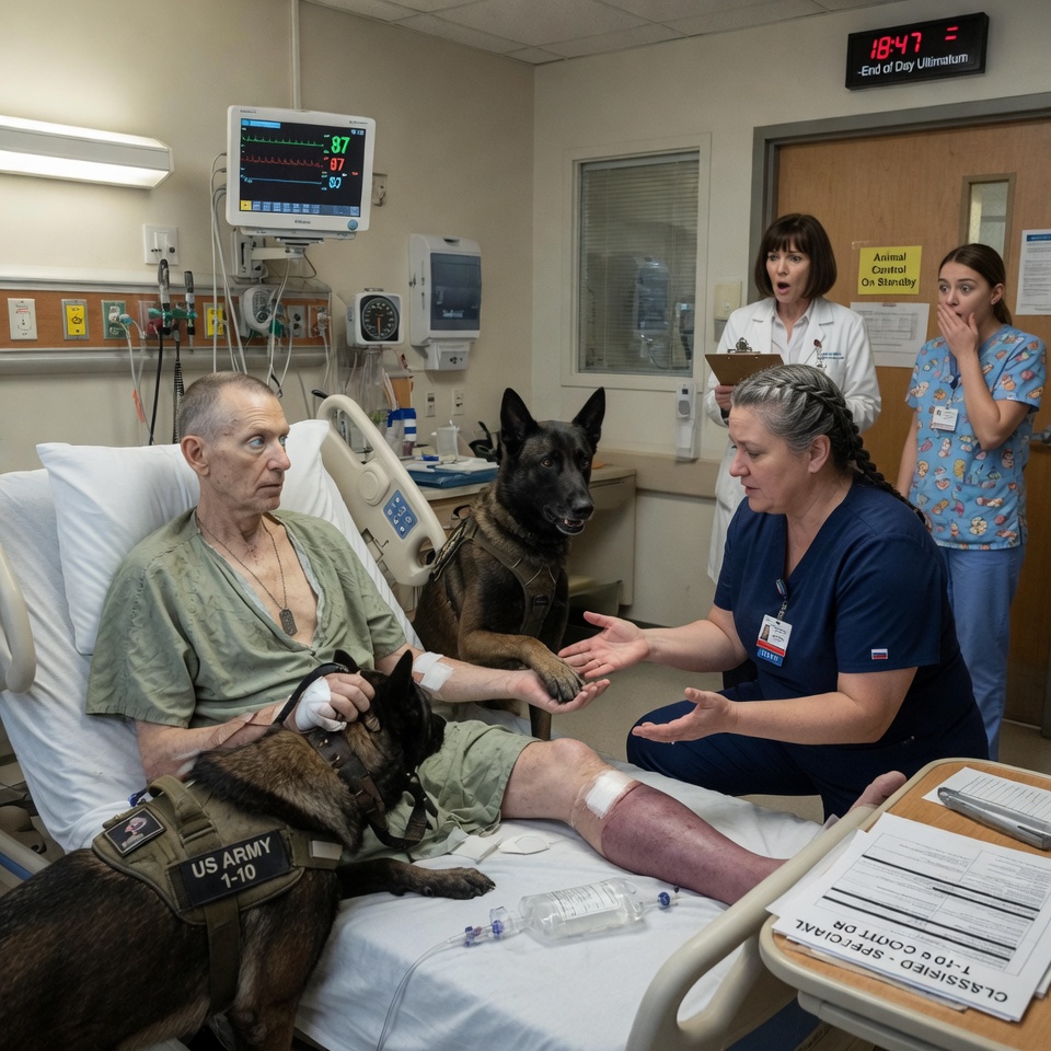 The Dying Ex-SEAL Refused All Hospital Treatment to Protect His Military Dog. But When a New Nurse Walked In, The Dog Did Something That Stopped the Entire Ward in Its Tracks.